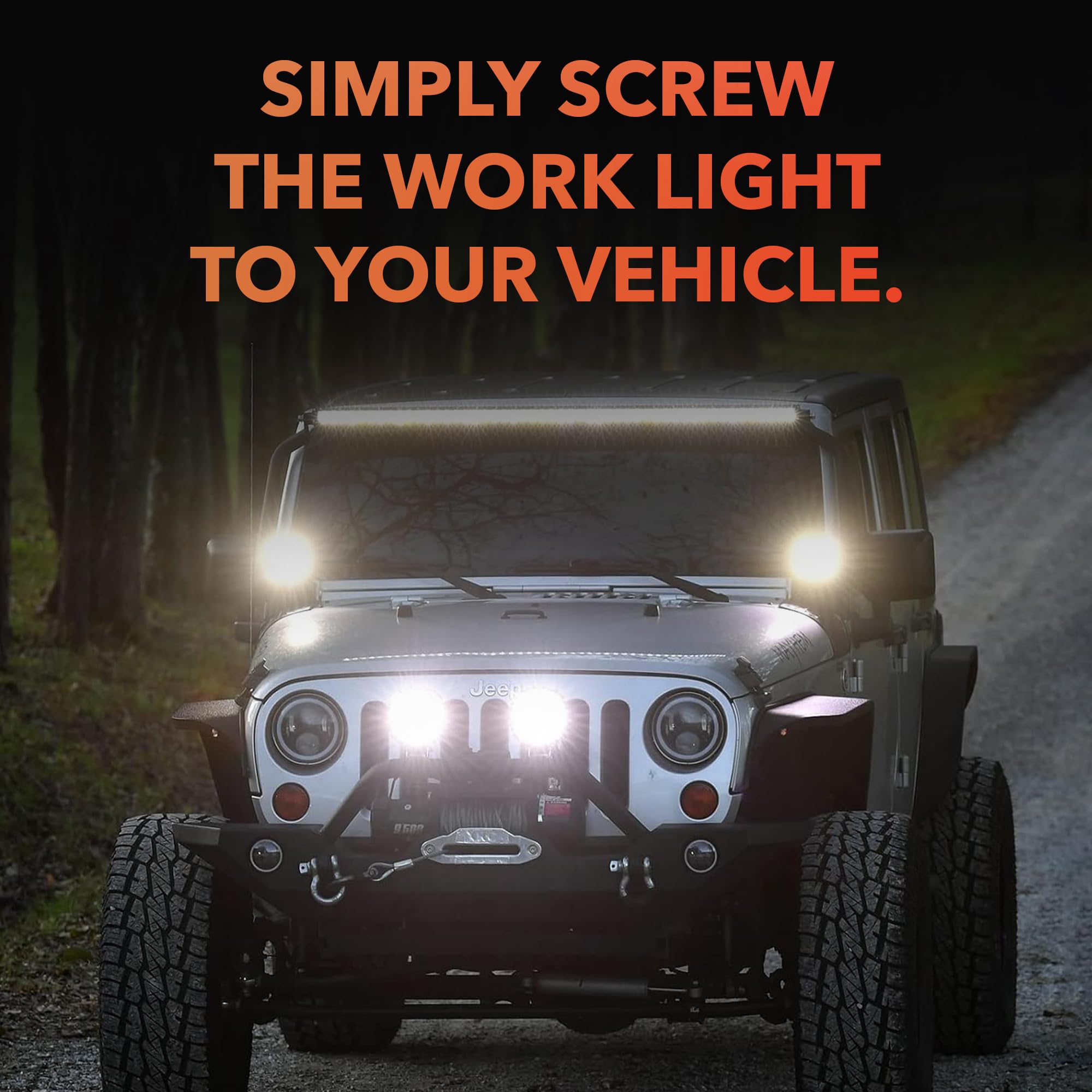 80W LED Work Light for Outdoor Construction - Premium Fog Lights for Tractors & Heavy Equipment - Waterproof & Dustproof 4.2 Inch Backup Lights for Trucks (EL204) - Perfect for Job Sites, Farms & Off-Road Vehicles
