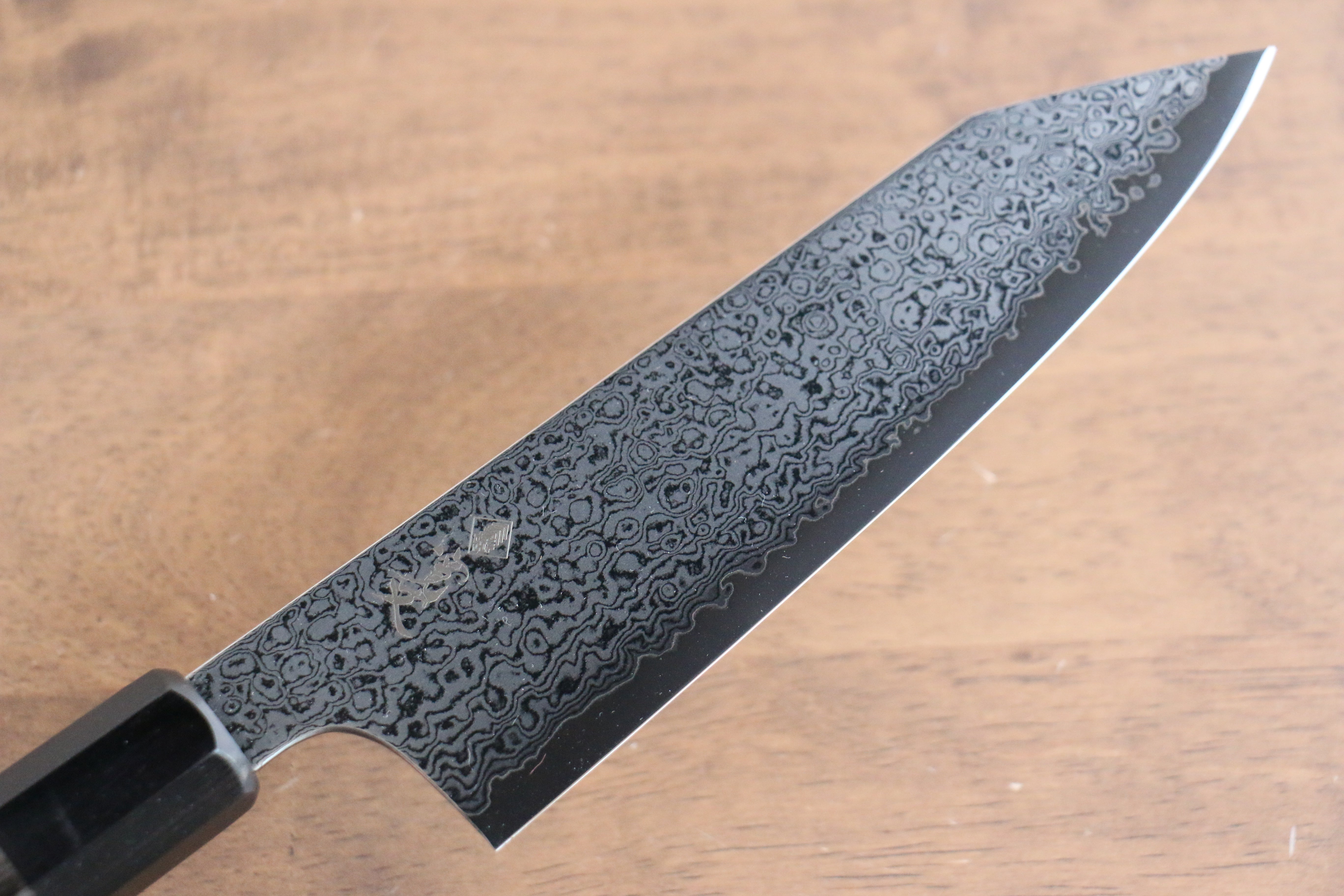 Premium Kanjyo VG10 Damascus Kiritsuke Santoku Knife 180mm - Gray Pakkawood Handle - Japanese Kitchen Knife for Slicing, Dicing & Chopping Vegetables, Meat & Fish - Perfect for Home Chefs & Professional Kitchens