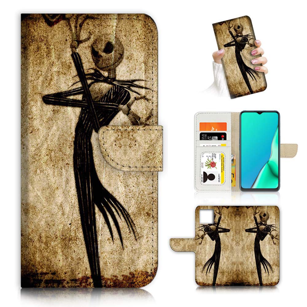 Premium Flip Wallet Phone Case for iPhone 12 Pro Max (A1369) - Nightmare Before Christmas Design | Slim Protective Cover with Card Slots | Perfect for Daily Use, Travel & Gift Giving
