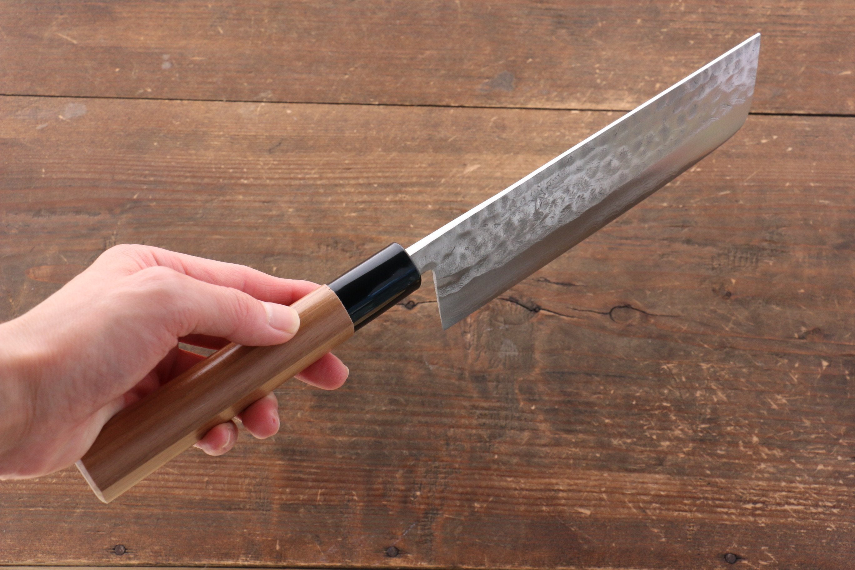 Premium Kunihira Tanryu VG1 Damascus Nakiri Knife 165mm - Japanese Chef Knife with Walnut Handle for Professional Chefs & Home Cooking - Perfect for Slicing Vegetables, Herbs & Sushi Prep