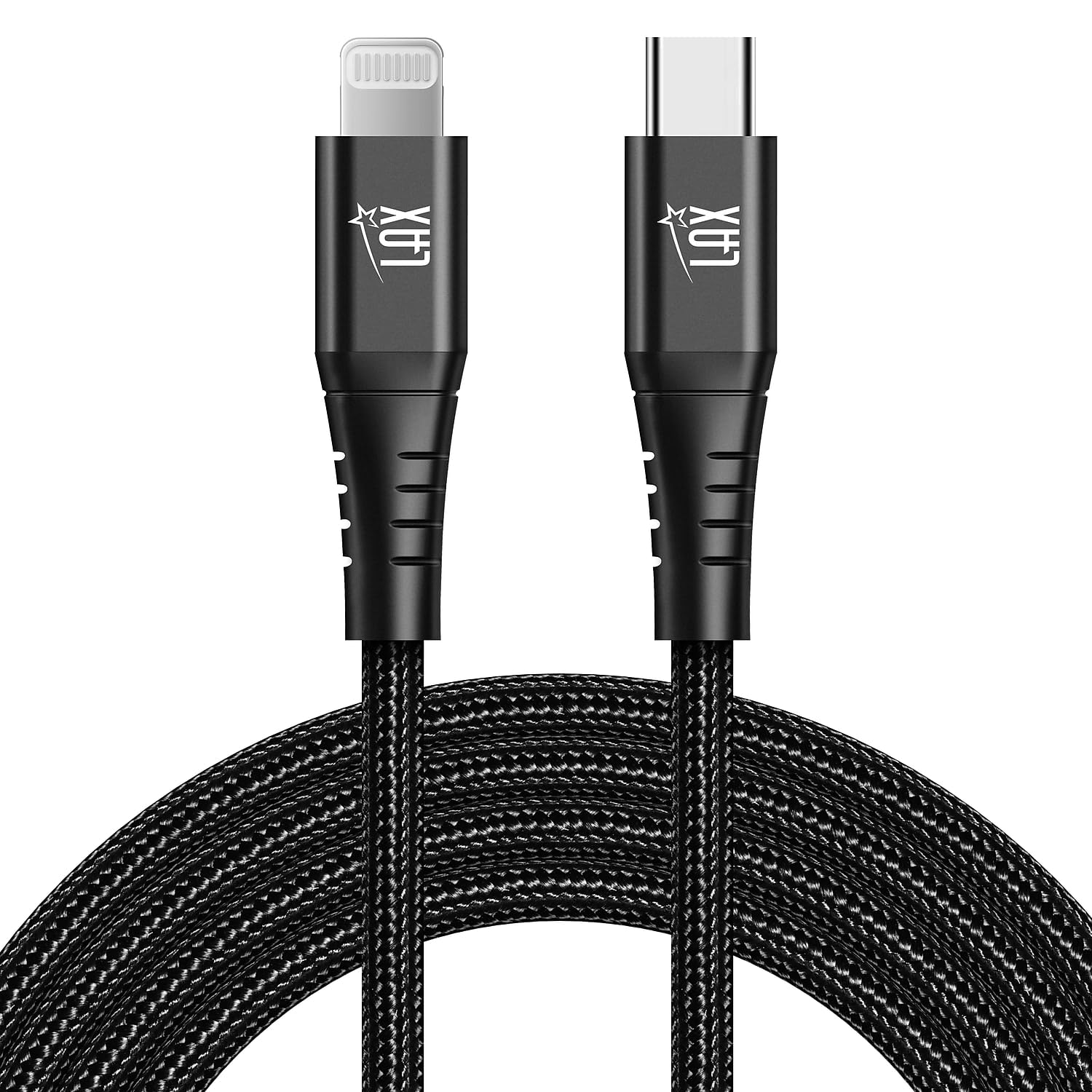 Apple MFi Certified USB C to Lightning Cable - 10ft Nylon Braided Fast Charging Cable for iPhone 14/14 Plus/14 Pro/14 Pro Max, iPad, iPod - Durable & Tangle-Free - Perfect for Home, Office & Travel Charging - Black