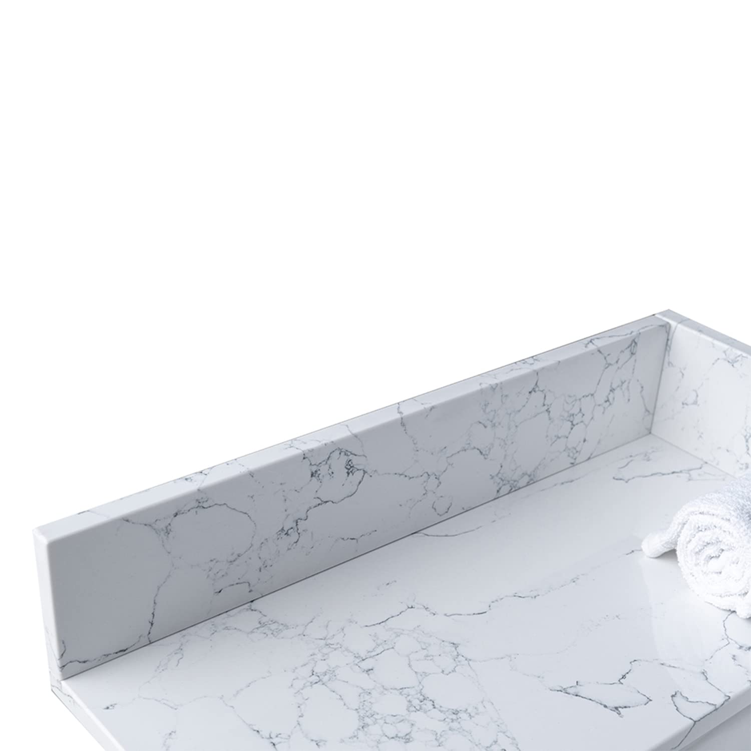 White Sink Side Splash for Bathroom Vanity Top - Matching Accessory for Modern Bathroom Decor | Perfect for Home Renovation & Bathroom Upgrades