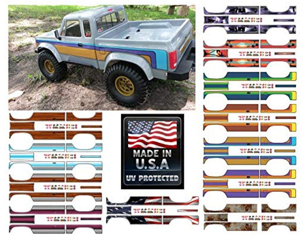 Element RC Enduro Sendero 1/10 Scale RC Rock Crawler Body Decal Sticker Set - Gold Purple Blue Vinyl Graphics for Off-Road Crawling & Trail Adventures