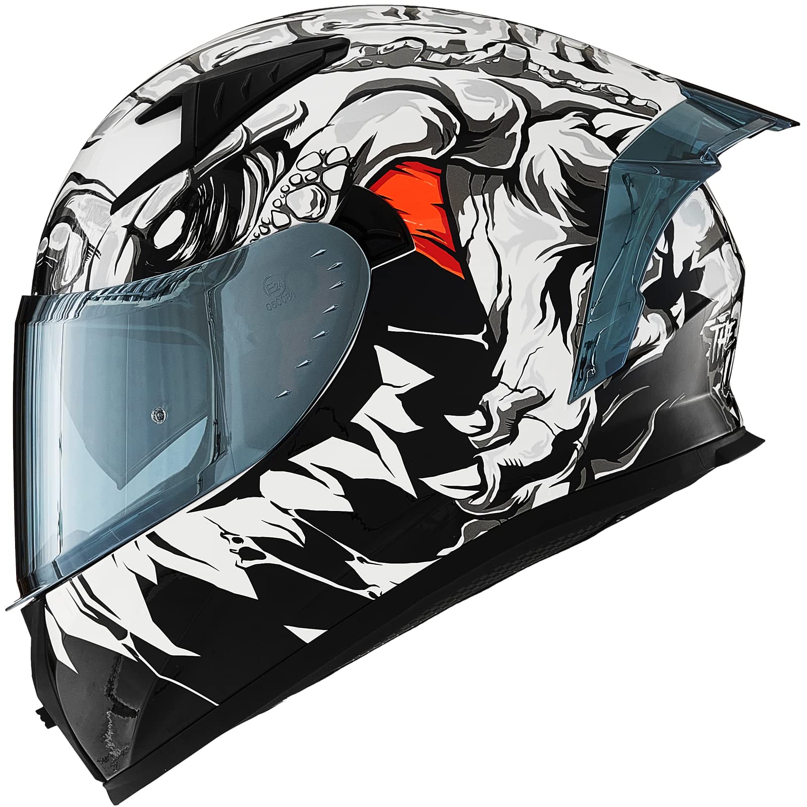 ILM Z501 Full Face Motorcycle Helmet - DOT Approved with Pinlock Compatible Visor (Clear & Tinted) + Cooling Fins for Street Bike & Motocross Riding - Perfect for Commuting, Racing and Adventure Tours