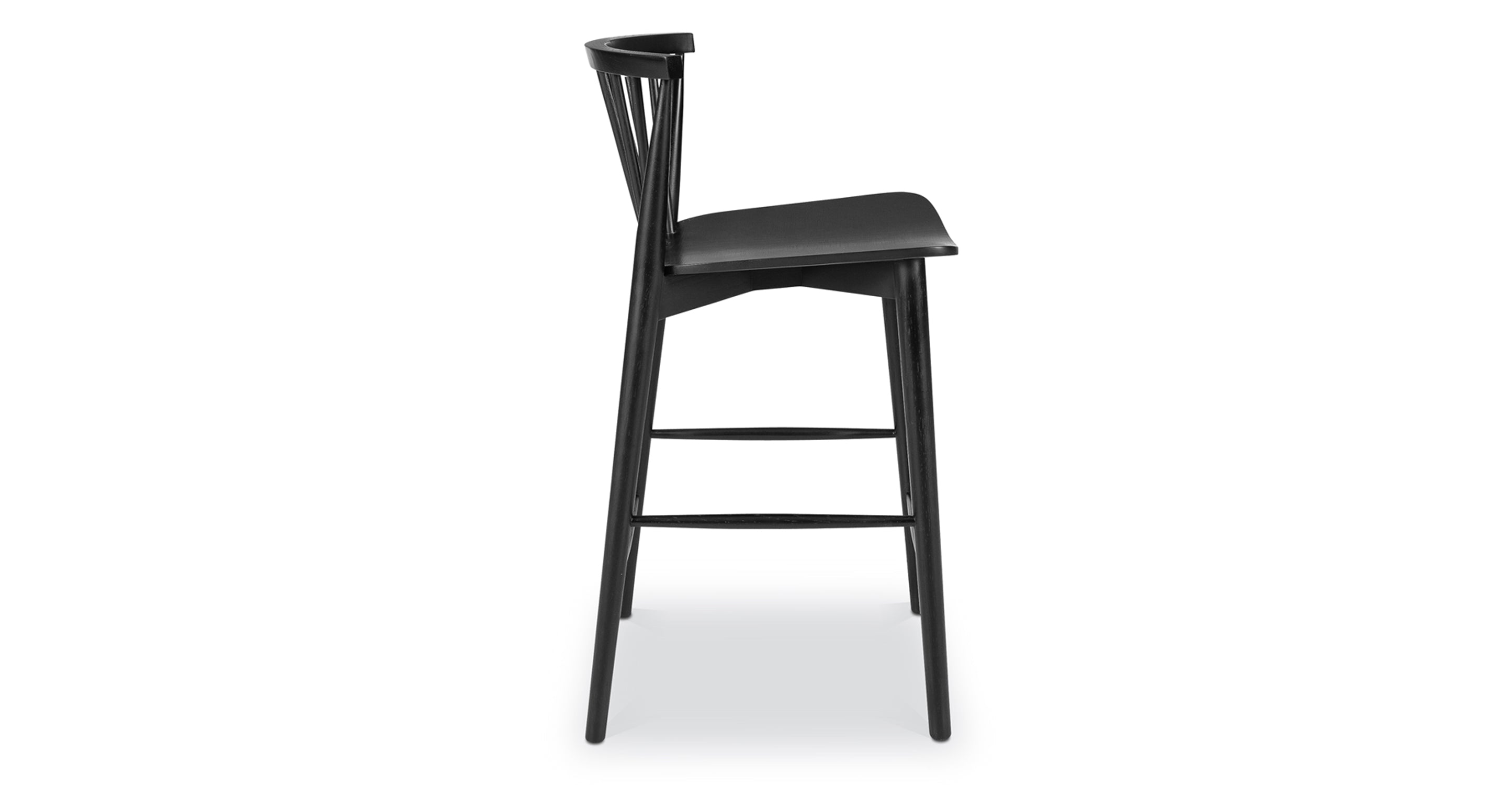 Ligna Wooden Counter Stool - 24 Inch Bar Height Stool with Backrest, Modern Kitchen Island Stool for Dining & Breakfast Nook - Perfect for Home, Cafe, and Restaurant Use