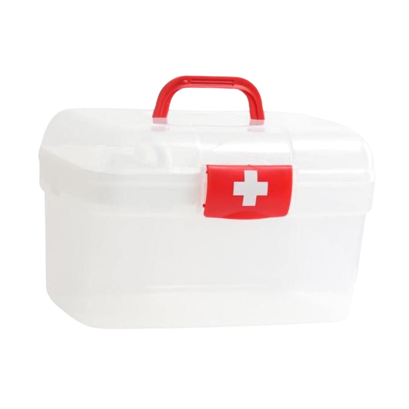 Gralara First Aid Storage Box with Removable Trays - Multi-Purpose Organizer for First Aid Supplies, Cosmetics & Sports Gear - Portable Case for Home, Travel & Outdoor Activities (Medium Size)