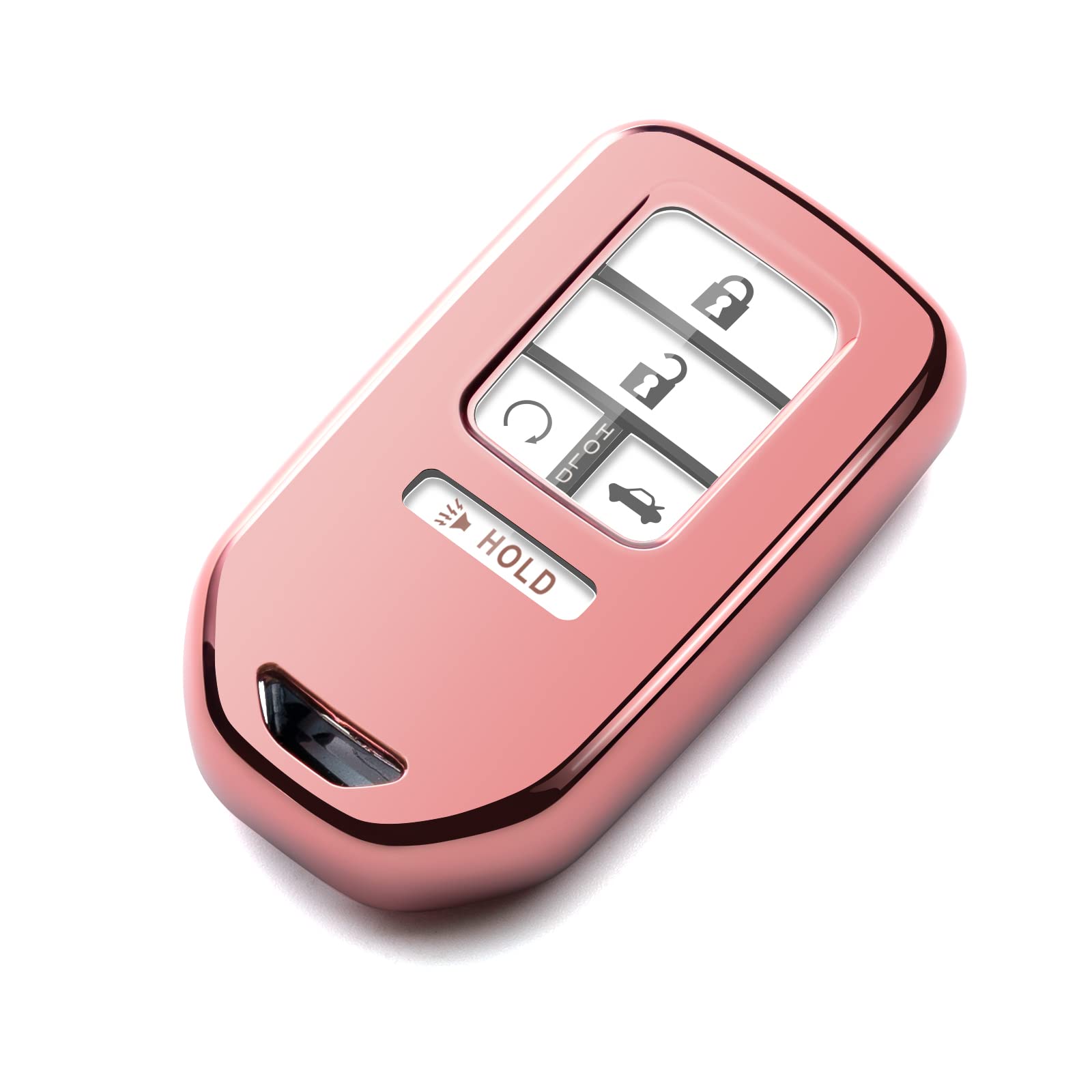 Pink TPU Key Fob Cover for Honda Civic Accord CR-V Pilot Odyssey - Durable Car Key Case Protector with Keychain | Perfect for Honda Owners to Protect & Personalize Vehicle Keys