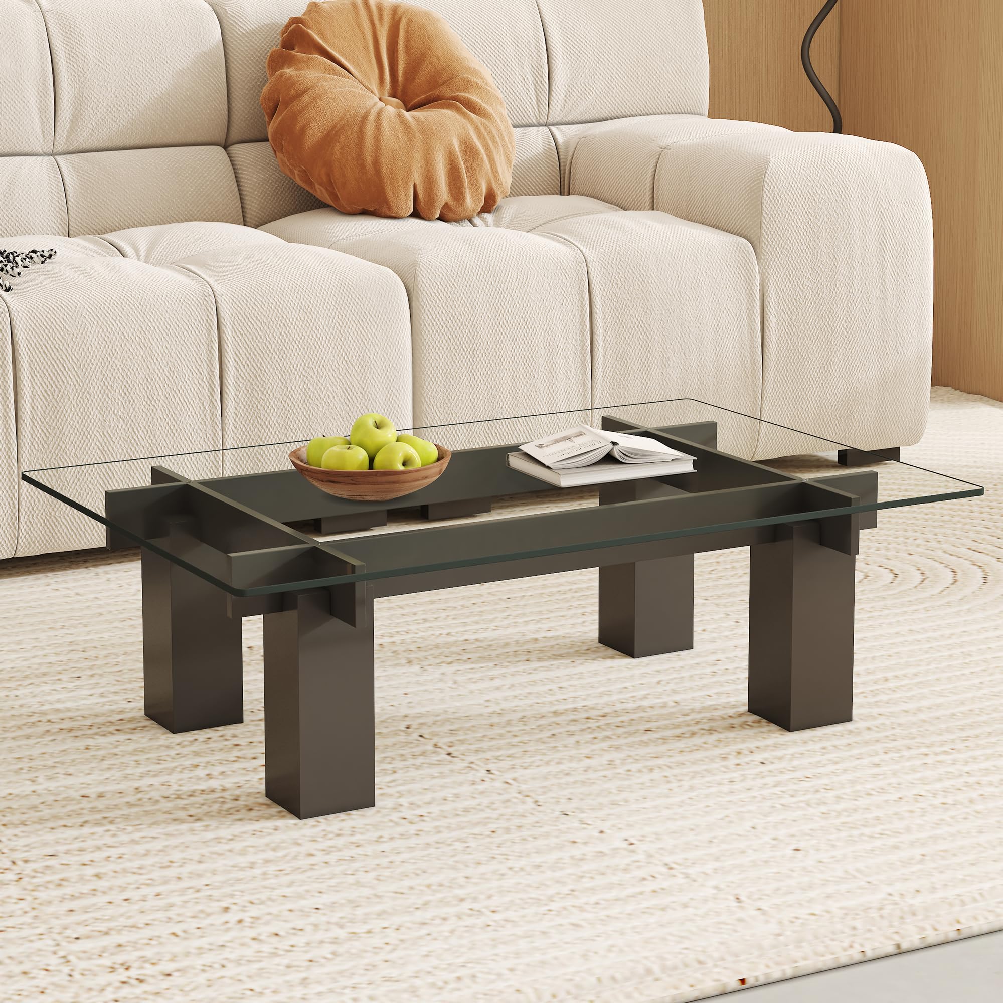 24x36 Inch Tempered Glass Table Top - 0.31 Inch Thick Clear Rectangle Tabletop with 6 Anti-Slip Rubber Pads - Replacement Glass for Dining Table, Kitchen Island, Patio Furniture & Coffee Table - Perfect for Home, Office and Restaurant Use
