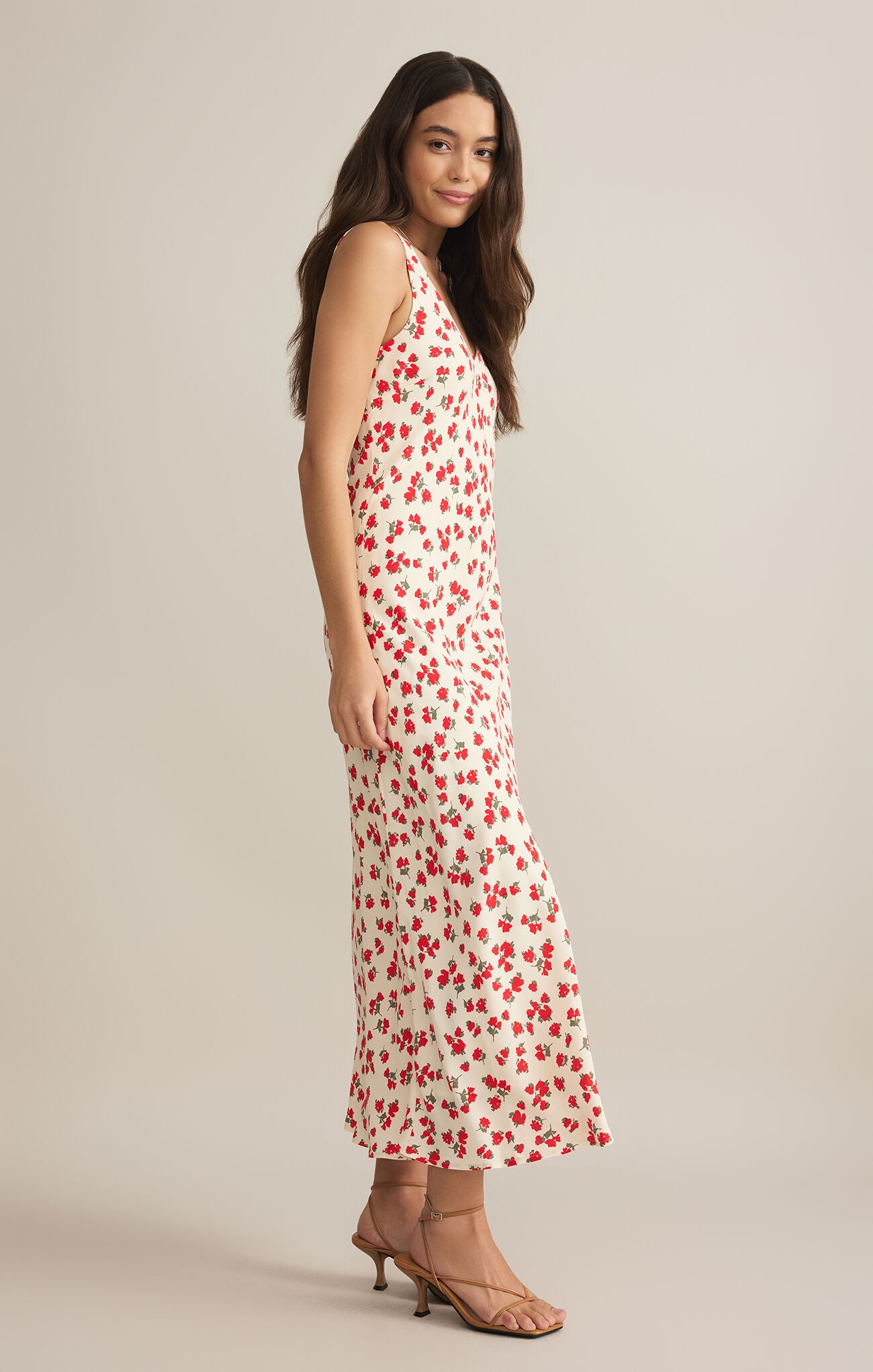 Hana La Rosa Ditsy Maxi Dress for Women - Floral Print Long Summer Dress with Pockets - Perfect for Beach, Vacation & Casual Wear