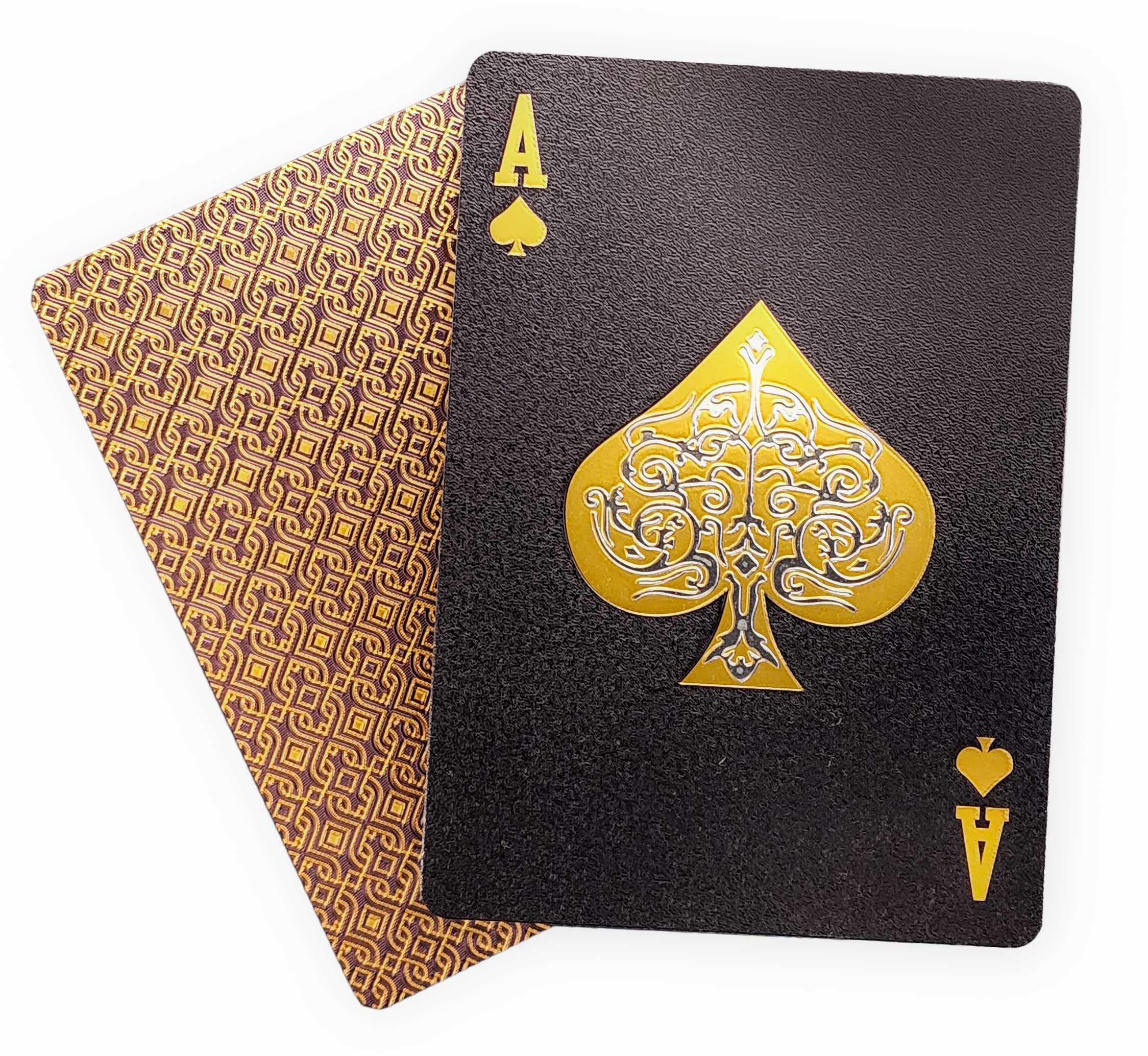 Premium INTEGEAR 2 Decks Gold 3D Embossed Poker Cards - Waterproof Plastic PET Playing Cards for Magic Tricks, Poker Games & Casino Nights - Luxury Gift Set for Parties, Cardistry & Home Decor