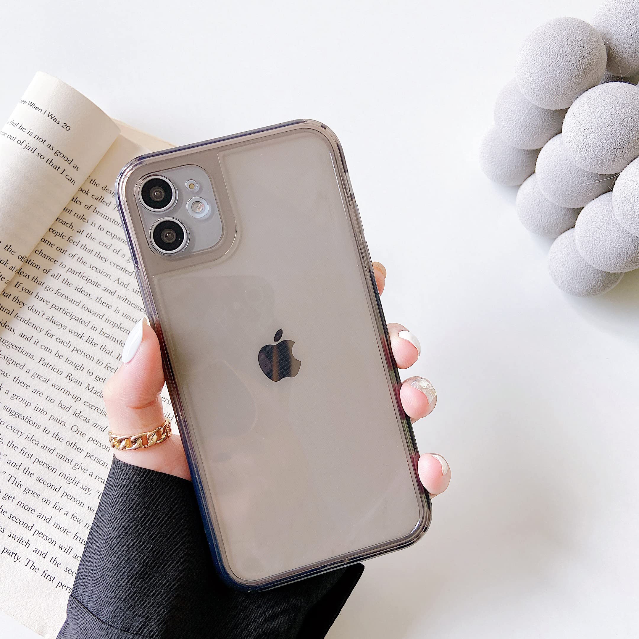 ZTOFERA Clear Soft Silicone Shockproof Phone Case for iPhone 12 (Not for iPhone 12 Pro) - Retro Transparent Gray Bumper Protective Cover | Perfect for Everyday Use, Outdoor Activities & Travel Protection