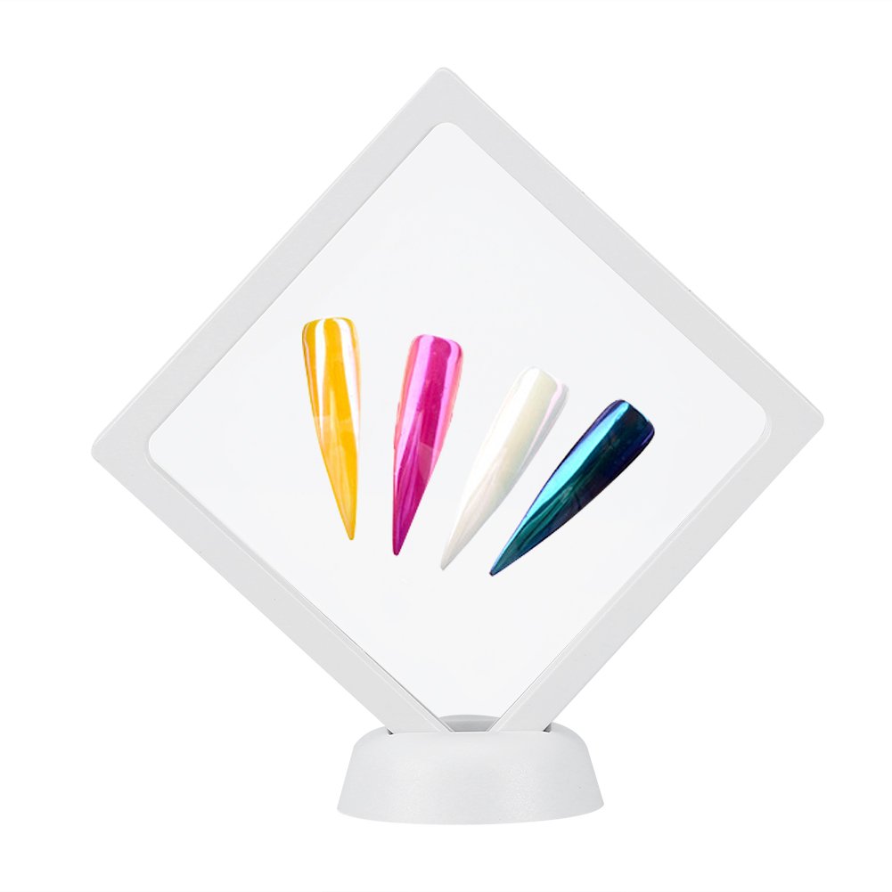 Acrylic Nail Display Stand - Manicure Nail Art & Design Tool with Adjustable Frame for Various Shaped Nail Tips & Decorations (White) | Perfect for Salon Displays, Nail Art Exhibitions & Home Organization