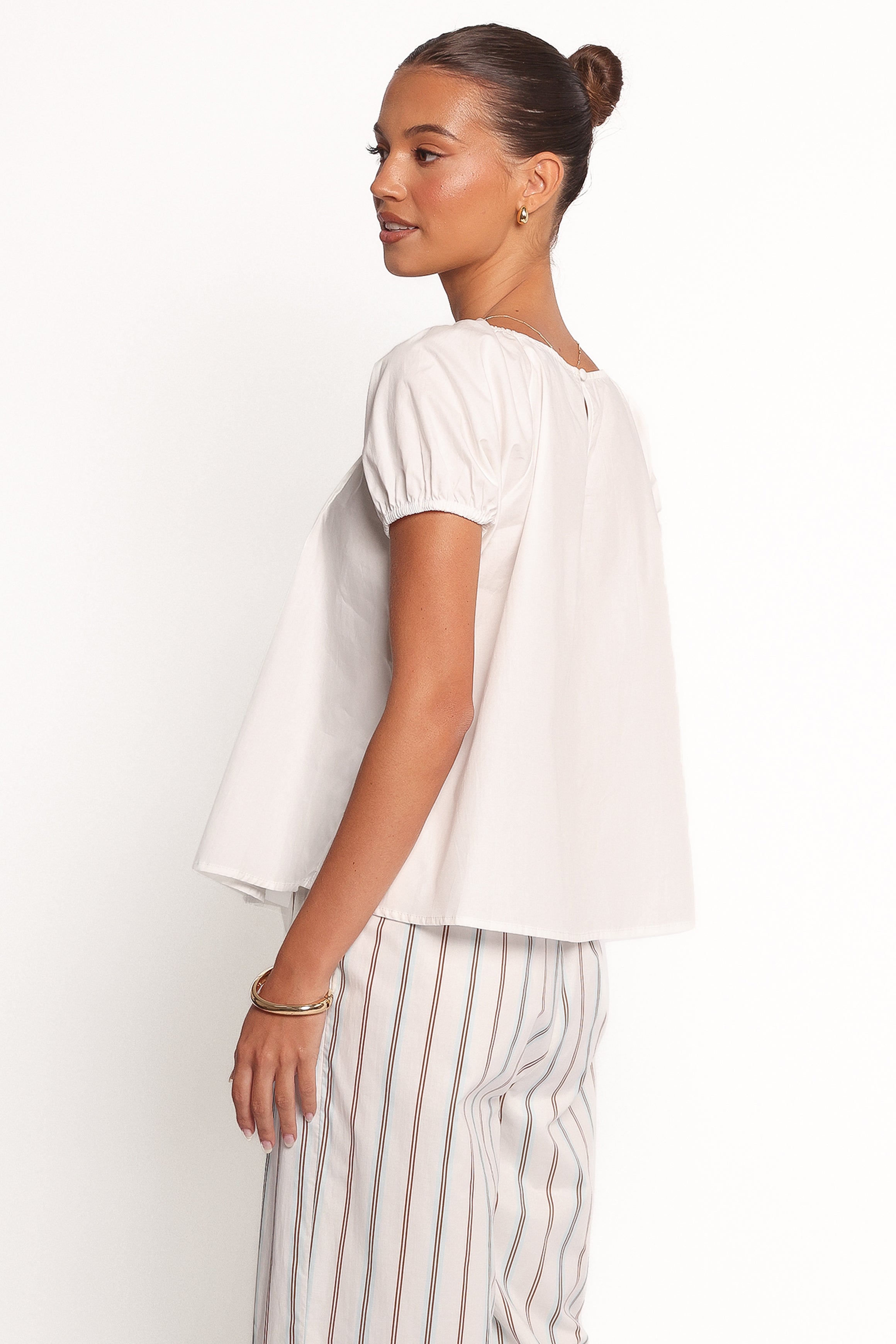 Abbott Women's Pleated Blouse - Elegant White Tunic Top for Work, Office & Casual Outfits | Perfect for Business Attire, Date Night & Everyday Wear