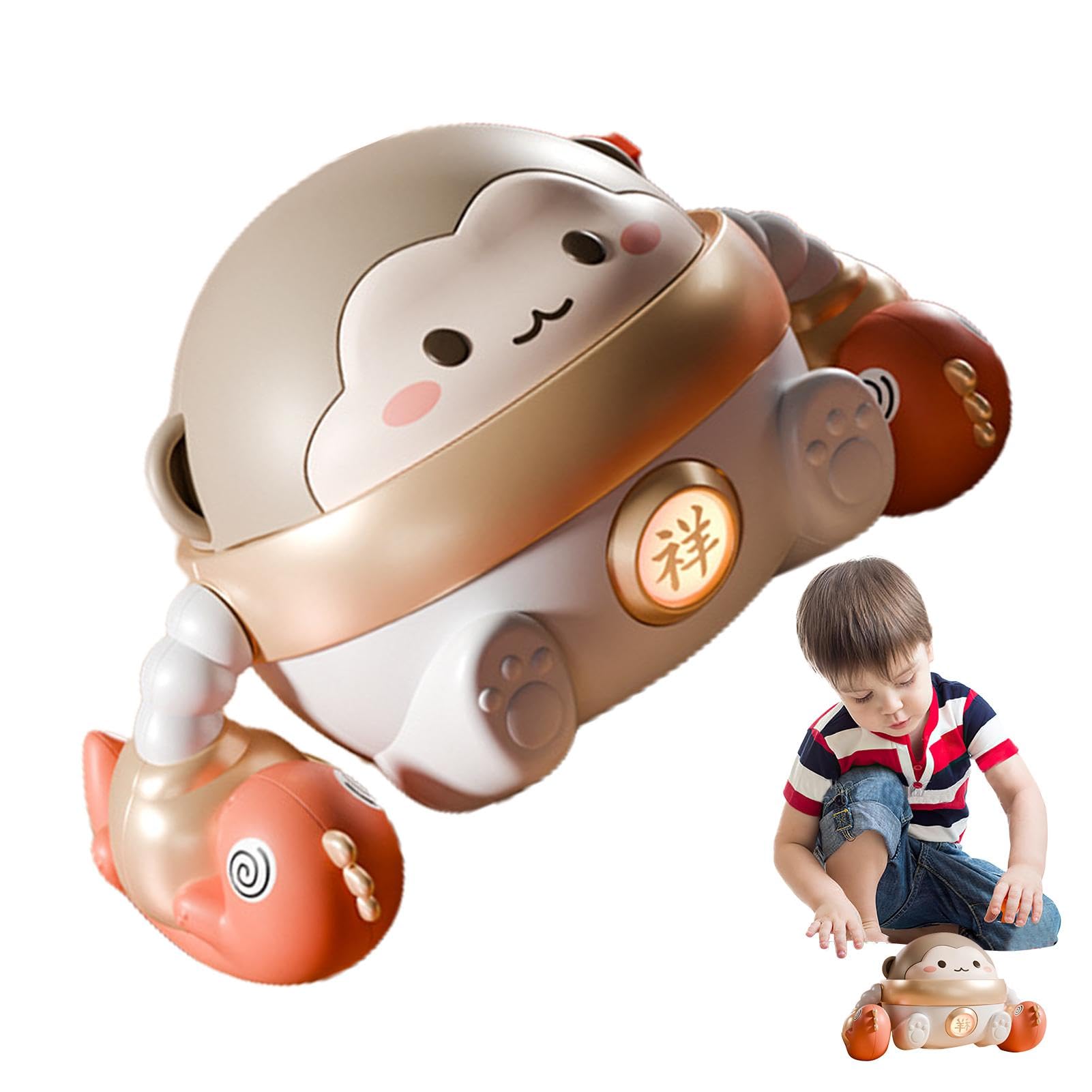 Pzuryhg Electric Rolling Monkey Toy - Interactive Crawling Monkey for Toddlers & Kids, Fun Educational Toy for Boys & Girls - Perfect for Playtime, Learning & Motor Skill Development