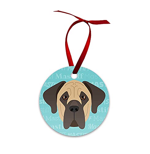 Double Sided Mastiff Dog Christmas Ornament for Holiday Decor