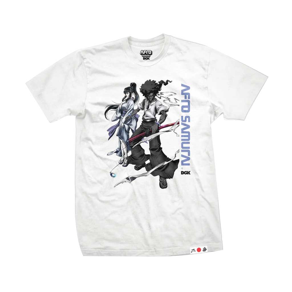 DGK x Afro Samurai Okiku Graphic T-Shirt for Men - White Cotton Tee - Streetwear Anime Fashion - Perfect for Casual Wear, Gaming, and Anime Conventions
