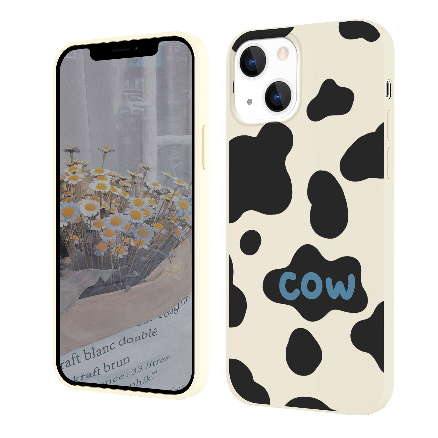 Stylish Black Cow Print Silicone Shockproof Phone Case for iPhone 12 & 12 Pro - Durable Protective Cover for Women & Men - Perfect for Daily Use, Work & Outdoor Activities