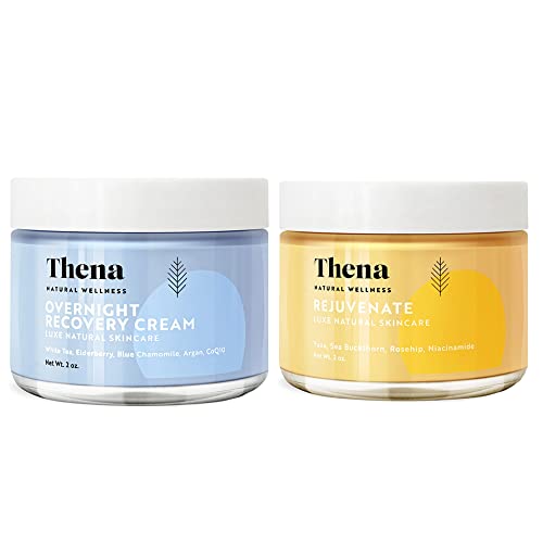 THENA Overnight Recovery Cream - Anti-Aging Facial Moisturizer with Hyaluronic Acid & Collagen for Deep Hydration & Skin Rejuvenation | Perfect for Nighttime Skincare Routine & Dry Skin Repair