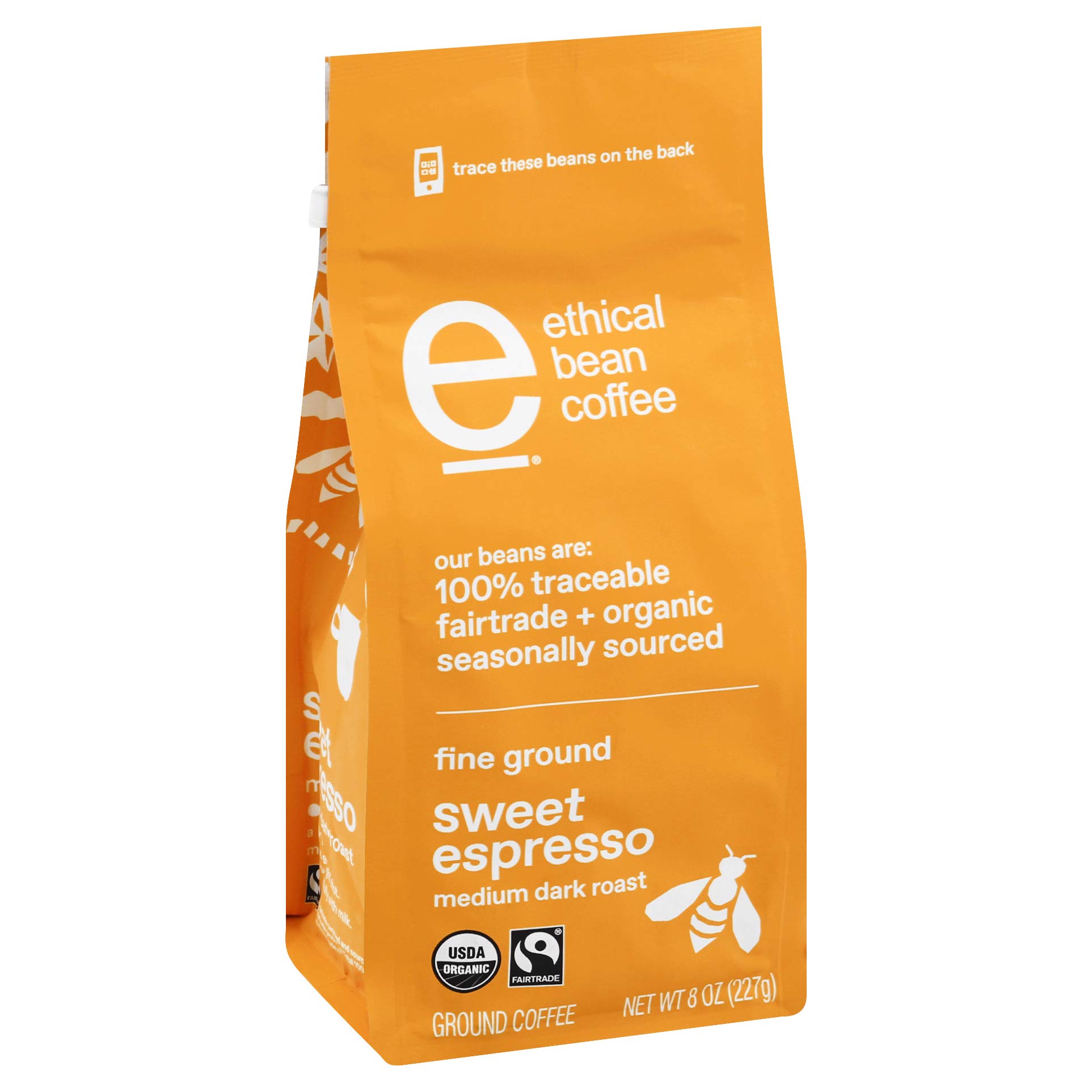 Fairtrade Organic Arabica Coffee - Sweet Espresso Medium Dark Roast for Home & Office Brewing