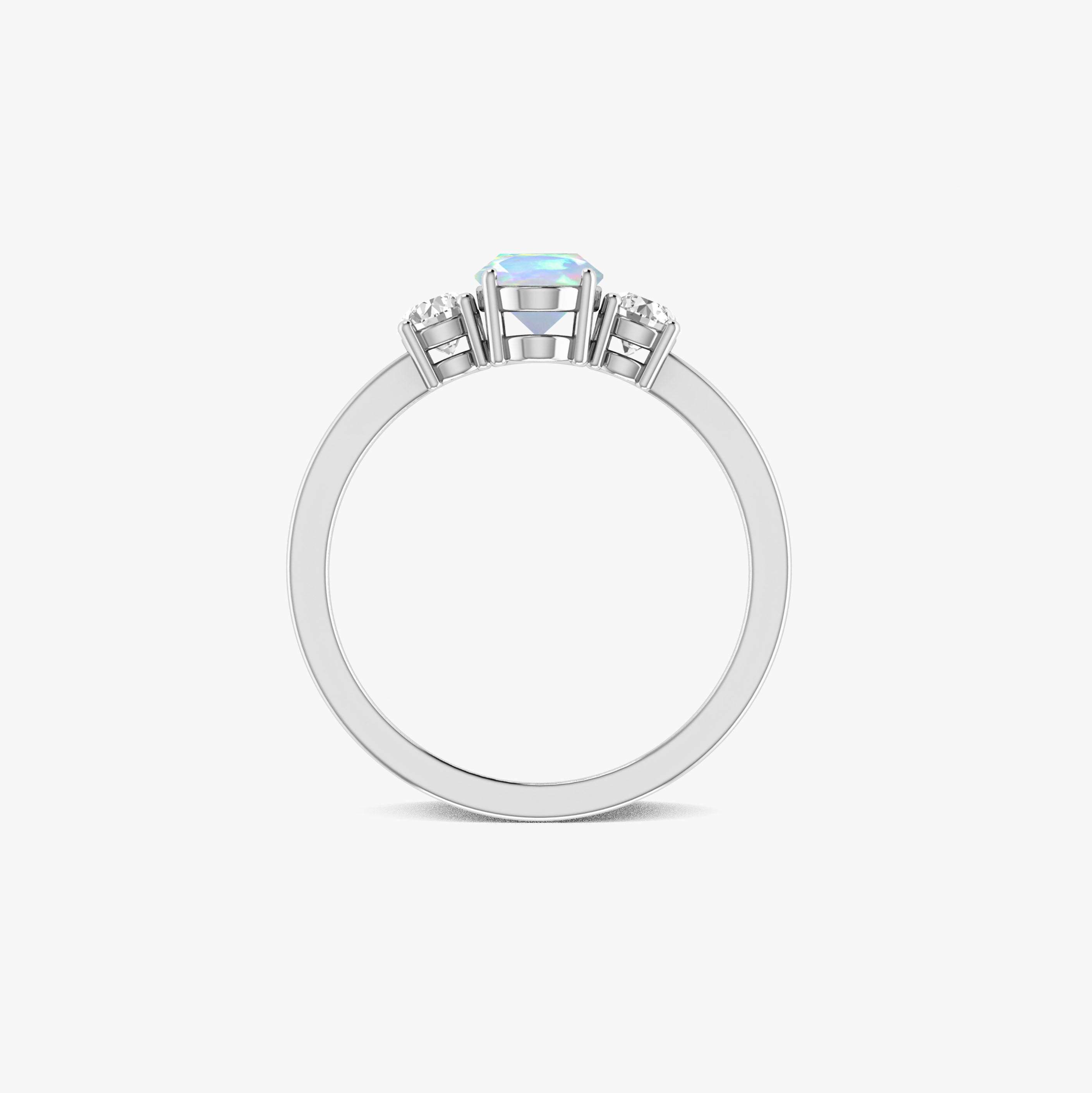 Fire White Opal Gemstone Ring - Genuine Natural Opal Jewelry for Women | Elegant Gift for Birthday, Anniversary & Special Occasions | Perfect for Evening Wear, Weddings & Date Nights
