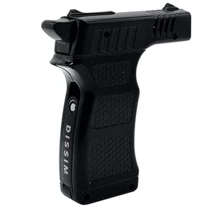 Refillable Butane Hammer Torch Lighter - Adjustable Flame & Windproof for Candles, Cigars, BBQ, Camping & Outdoor Use (Black)