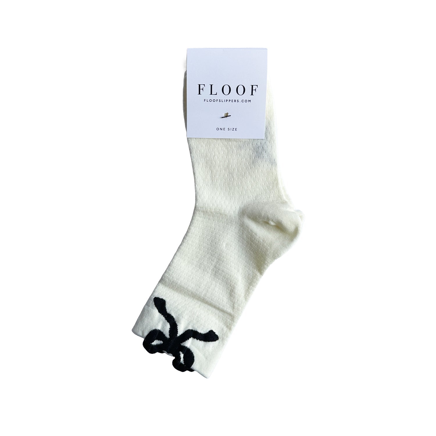 FLOOF Women's Pointelle Bow Socks - Soft Lace Ankle Socks in White | Cute & Comfortable for Everyday Wear, Gifts, and Special Occasions