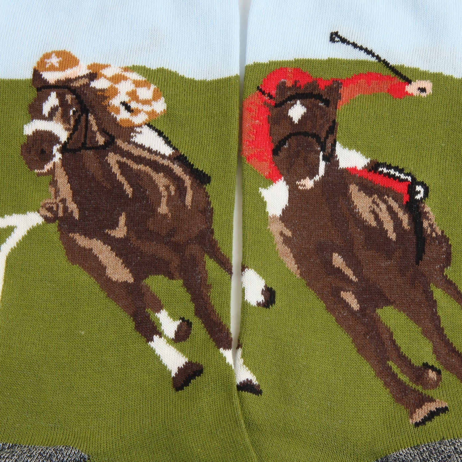 Men's Horse Racing Pattern Cotton Socks - Breathable & Comfortable Athletic Socks for Running, Cycling & Equestrian Sports