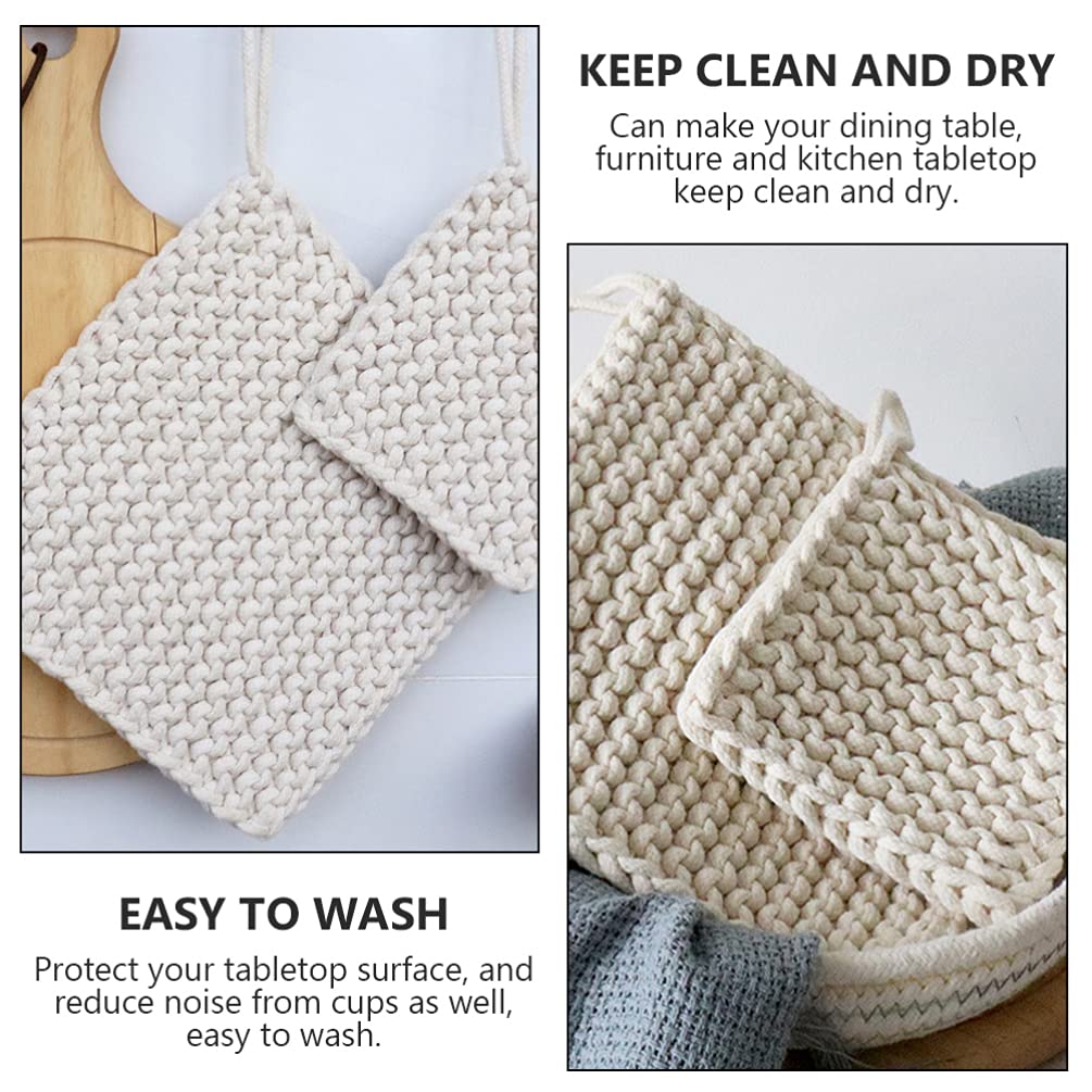 Premium Woven Mug Holder & Coaster Set - Heat-Resistant Braided Placemats for Beverages (Beer, Wine, Tea) - Stylish Kitchen Table Decor & Drink Holders - Perfect for Dining, Entertaining & Home Decor