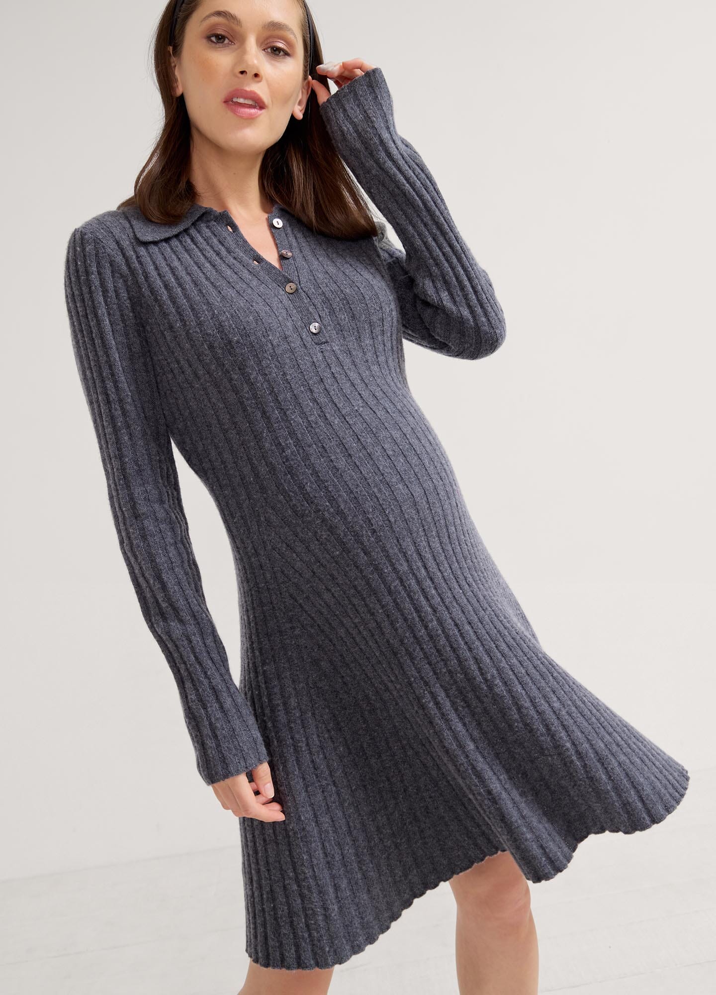 Addie Polo Sweater Dress for Women - Casual Knit Dress with Collar | Perfect for Office, Date Night & Fall Layering