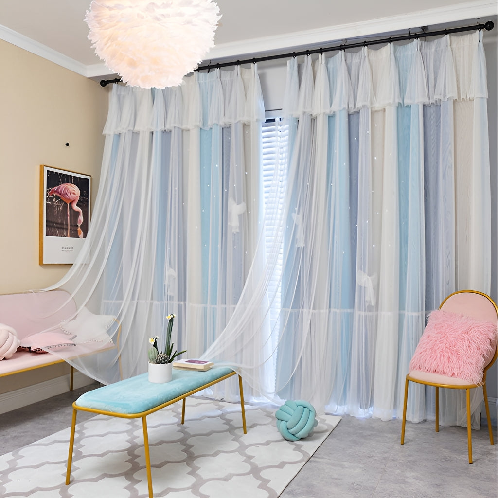 Milania 3-Layer Ombre Thermal Blackout Curtains for Bedroom & Living Room - Noise Reducing, Energy Efficient, Custom Size Window Treatments for Home Decor