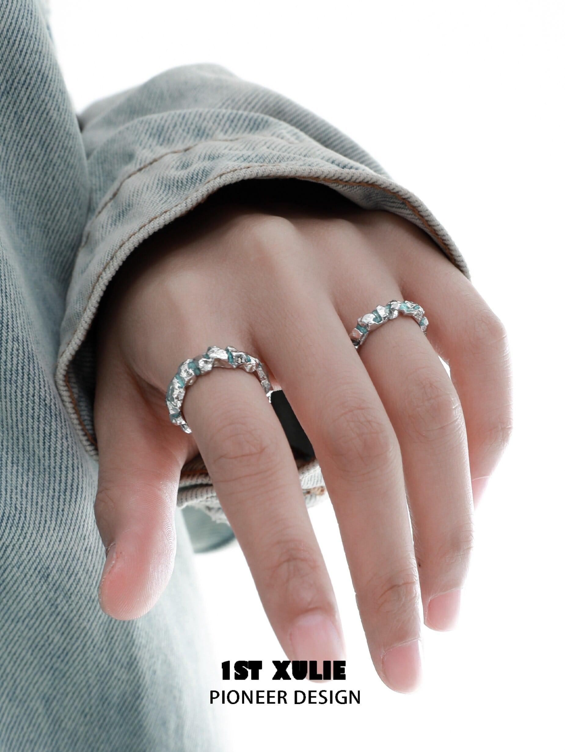 S925 Sterling Silver Drip Wax Ring™ - Elegant Handmade Jewelry for Women | Perfect for Beach Weddings, Date Nights & Boho Fashion Accessories