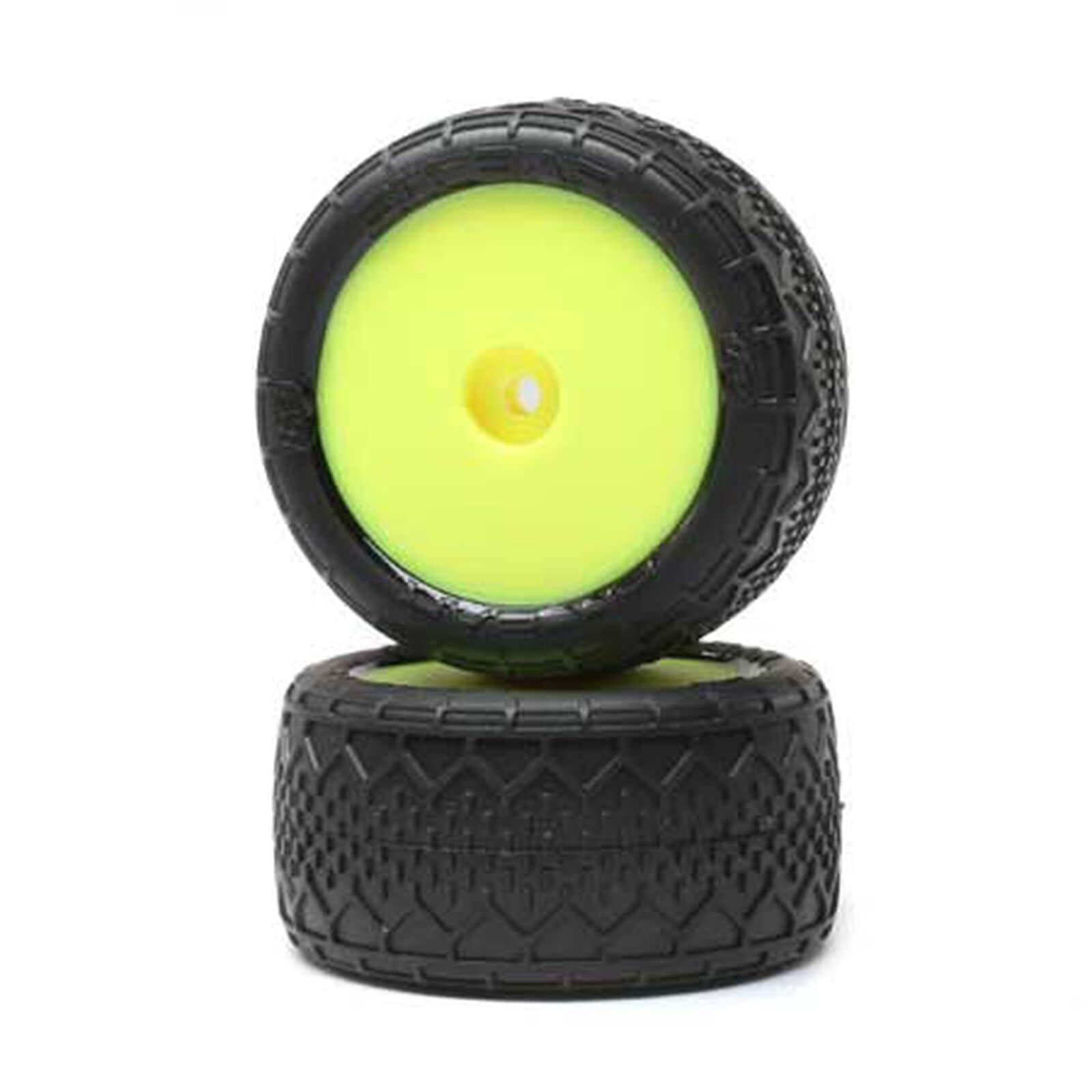 Losi BK Bar RR Mounted Yellow 2 Mini-B LOS41016 RC Tires - High Grip Off-Road Tires for 1/10 Scale RC Cars, Perfect for Racing and Bashing on Dirt, Gravel & Grass Tracks