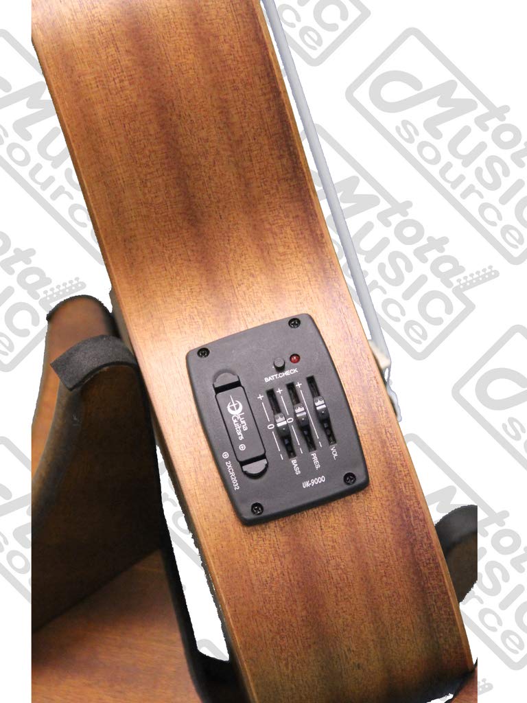 Luna Mahogany Series Maluhia Peace Acoustic-Electric Concert Ukulele with Gig Bag, Tuner & Picks – Perfect for Beginners, Travel, Live Performances & Home Practice