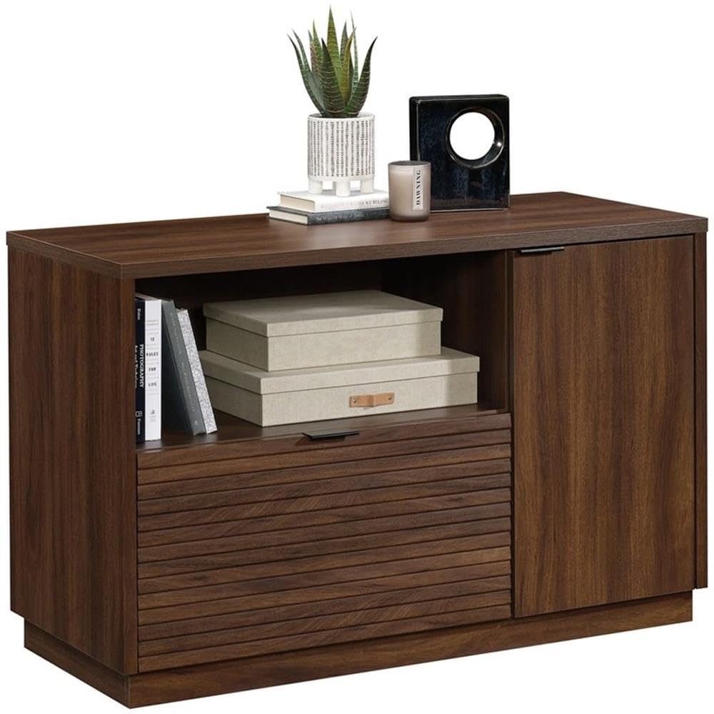 Home Office 2-Piece Set - Computer Desk with Wooden Storage Credenza for Small Spaces | Modern Workstation for Home Office, Study Room & Dormitory