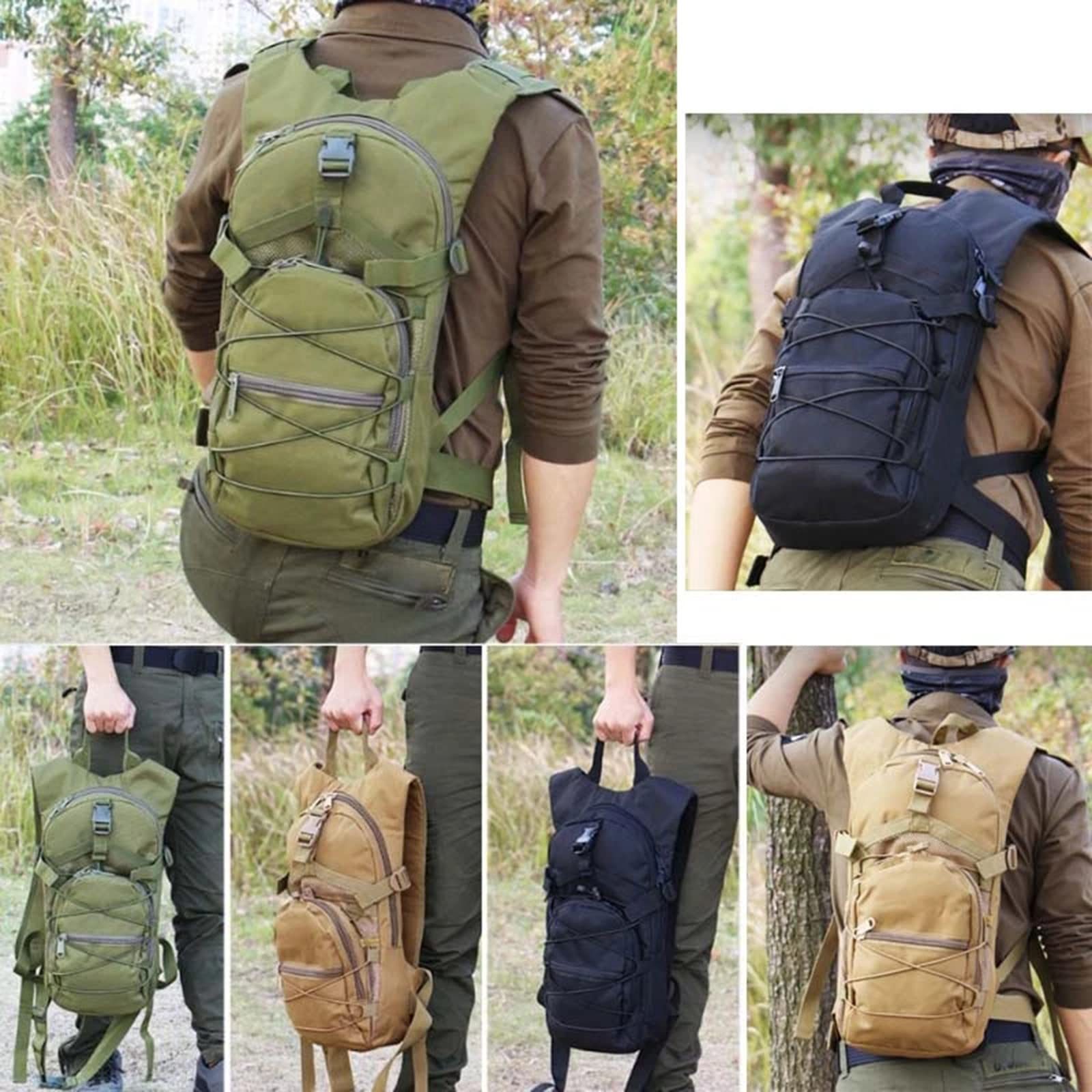 Liuwei Military MOLLE Tactical Backpack - 15L Waterproof Oxford Army Backpack for Outdoor Travel, Hiking, Trekking & Climbing - Breathable Daypack for Sports & Tactical Use - Perfect for Camping, Airsoft & Everyday Carry (ACU)