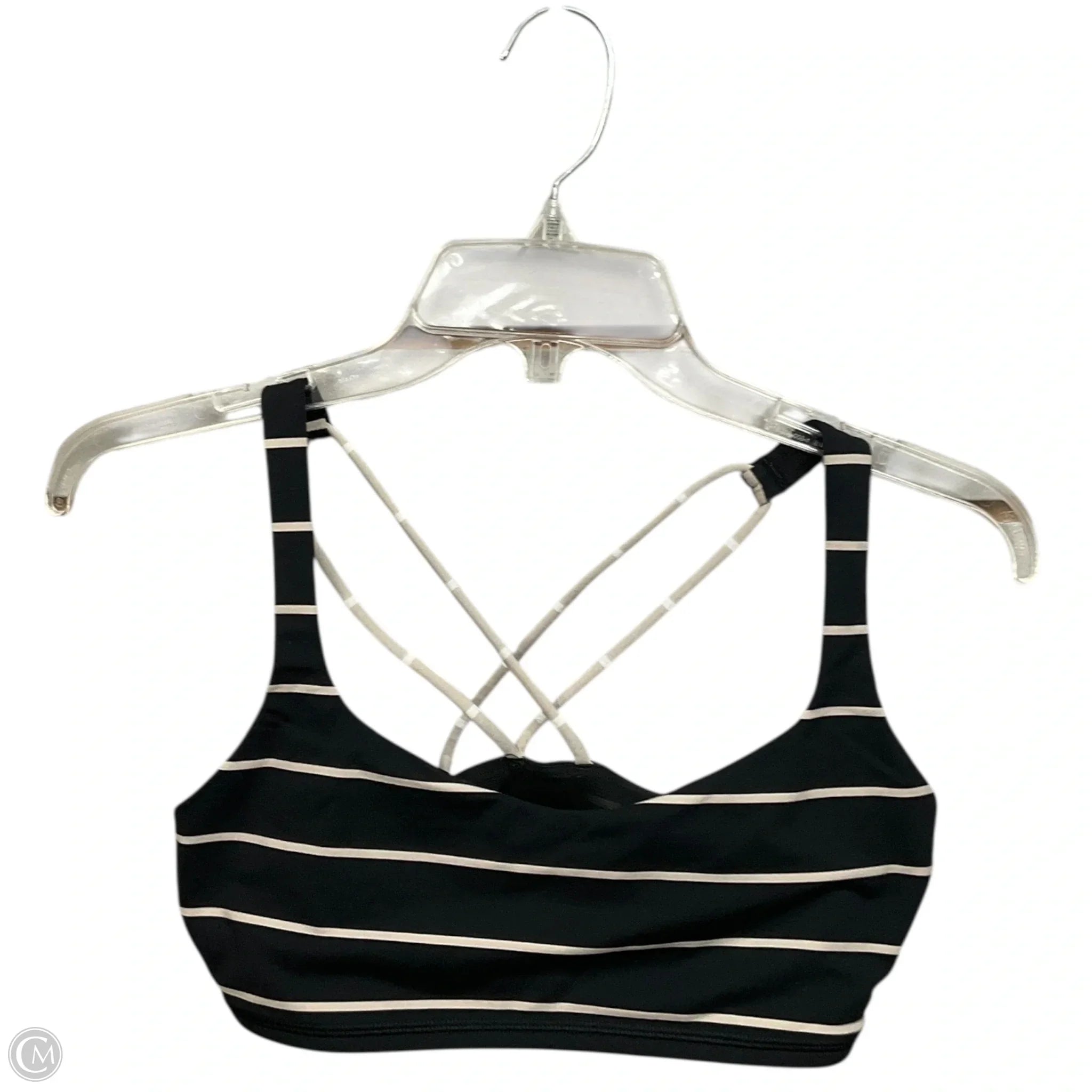 Lululemon Women's Athletic Sports Bra - Medium, Black & Cream - High Support Workout Bra for Running, Yoga & Gym