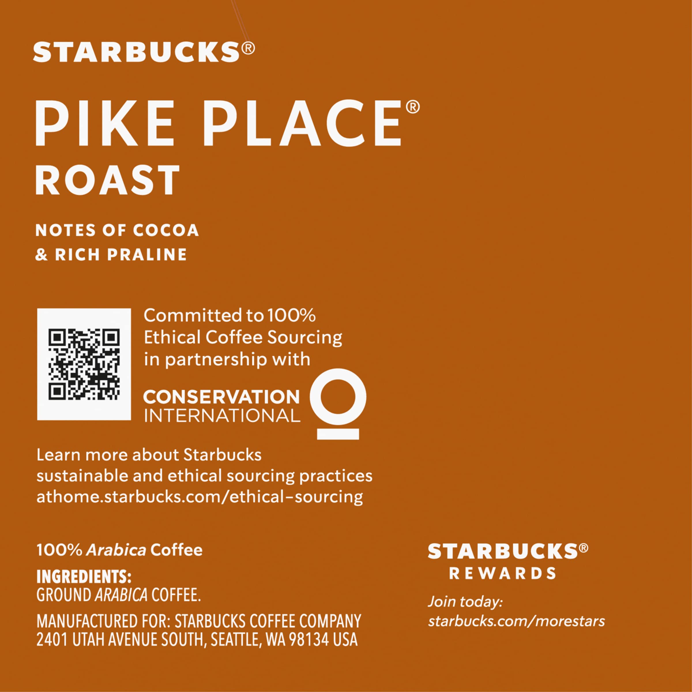 Starbucks Pike Place Roast Medium Roast Coffee Pods - Keurig K-Cups (0.44 oz, 10 Count, 2 Pack) - Perfect for Home, Office & Single-Serve Brewing