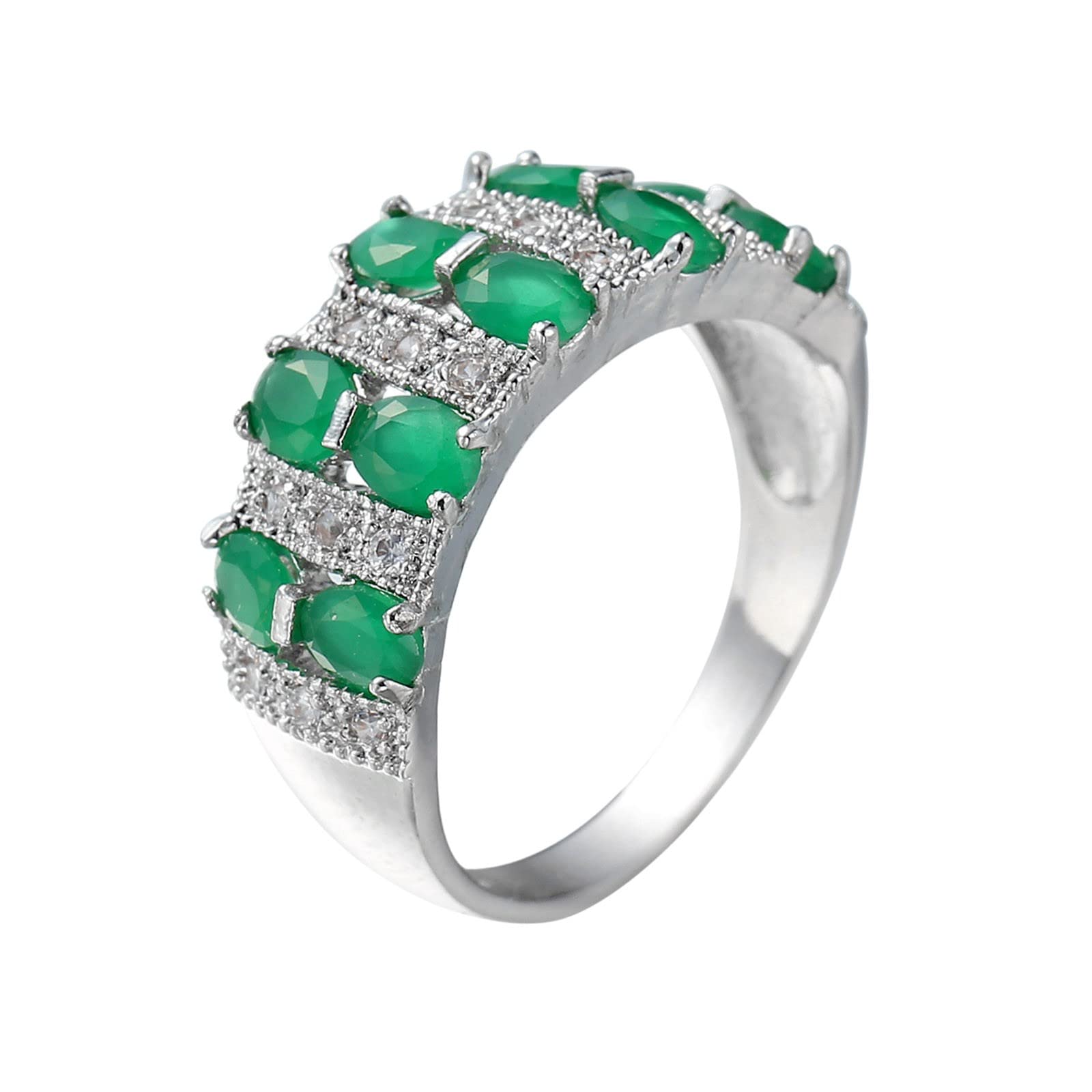 Trendy Silver Women's Fashion Full Diamond Zircon Ring - Elegant Ladies Jewelry & Diamond Rings for Women - Perfect for Weddings, Parties & Daily Wear