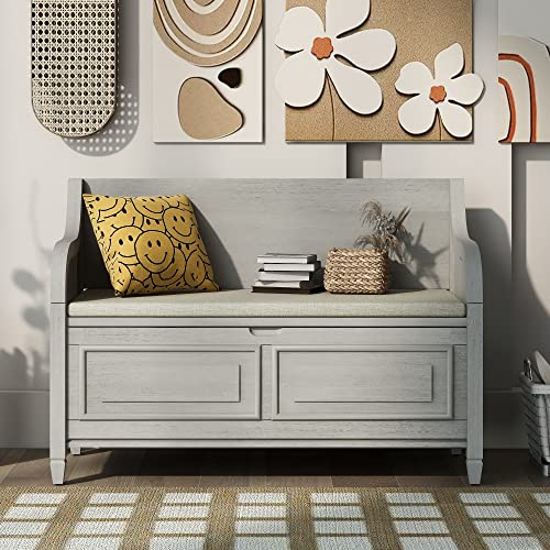 Gray Wash--multifunctional Storage Bench+5col