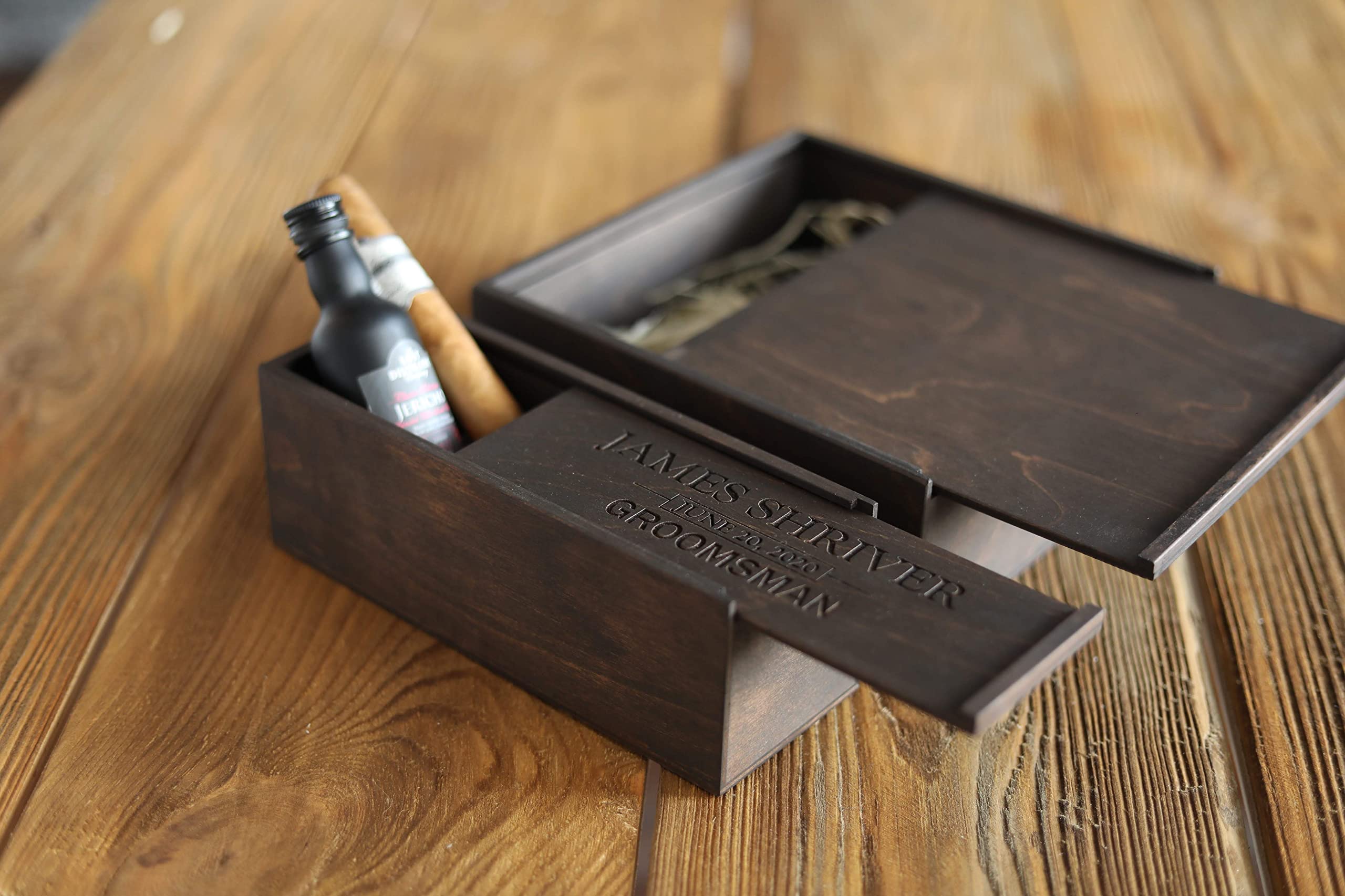 Premium Groomsmen Gift Box Set with Lids - Elegant Cigar & Accessories Box for Men - Best Man Proposal, Birthday, Anniversary Gifts - Perfect for Weddings, Bachelor Parties & Special Occasions