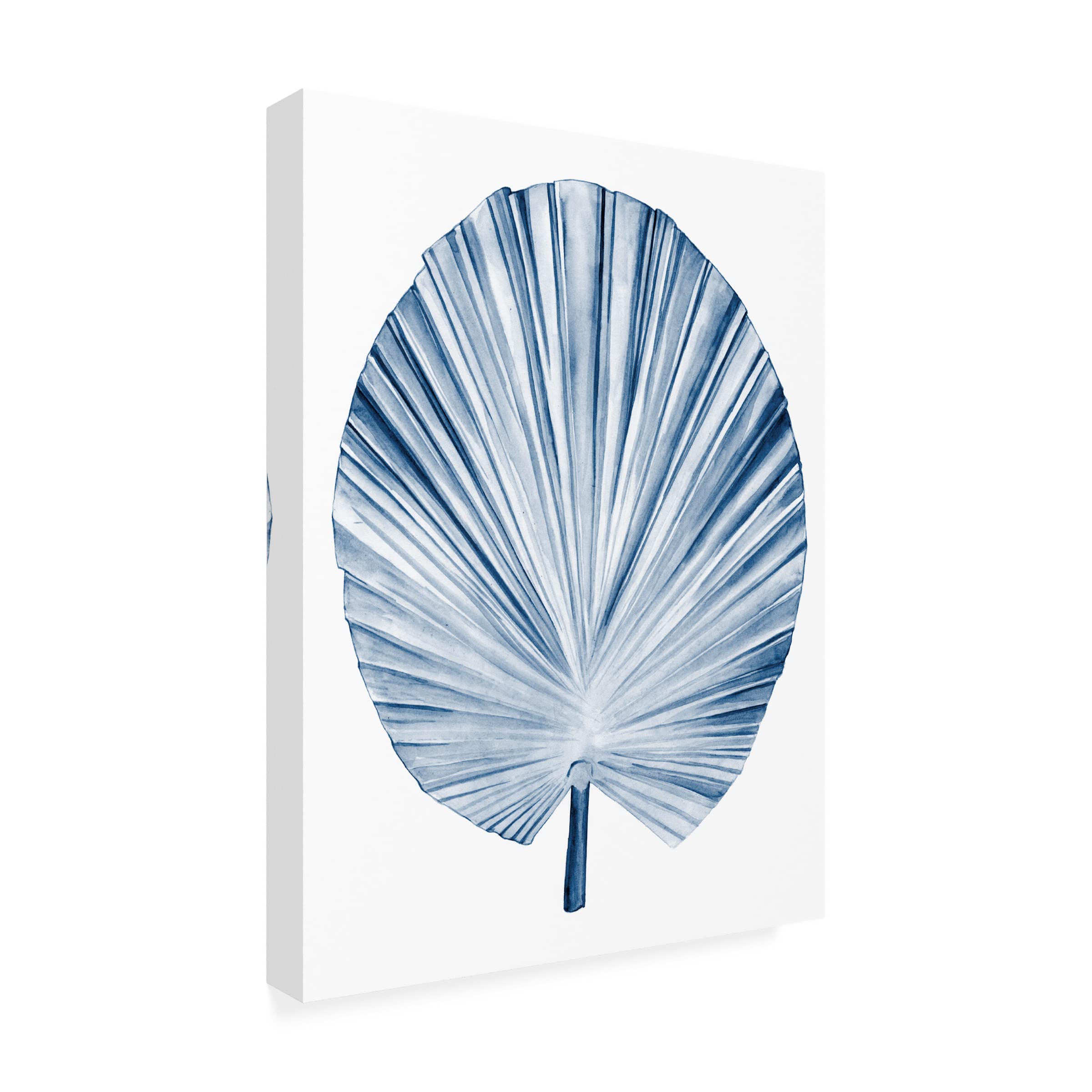 Trademark Fine Art 'Indigo Tropical Leaves IV' Canvas Wall Art Print by Megan Meagher - Modern Botanical Decor for Living Room, Bedroom & Office