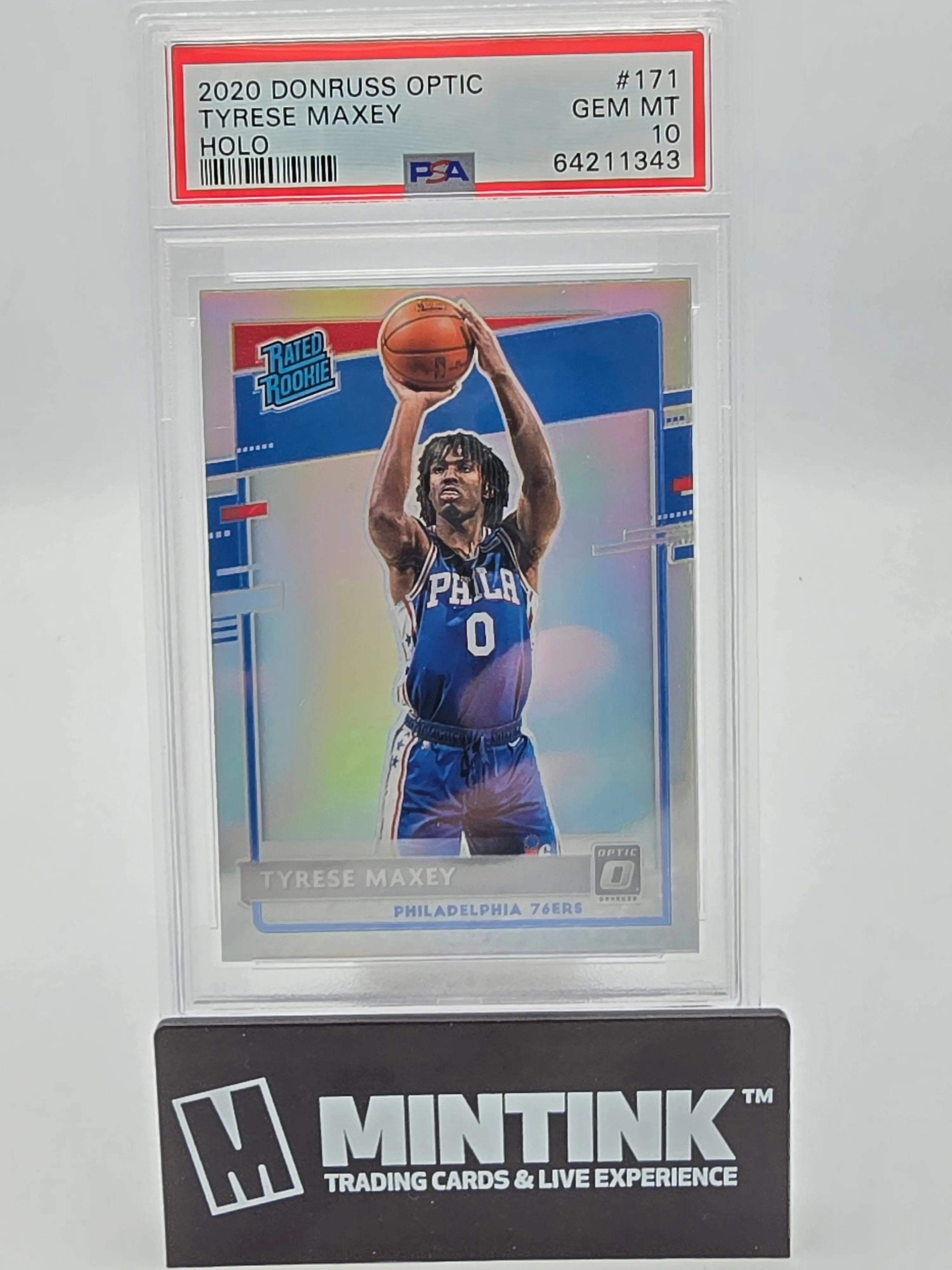 2020 Panini Donruss Optic Holo Tyrese Maxey Rated Rookie PSA 10 #171 Basketball Card - Perfect for Collectors, Investors & Sports Memorabilia Displays