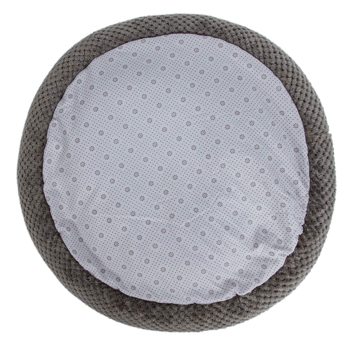 Premium WONDER MIRACLE Fuzzy Deluxe Pet Bed - Ultra Plush Orthopedic Dog & Cat Bed for Crates, Kennels & Home - Machine Washable (24x24 Inches, Eagle Grey) - Perfect for Small to Medium Pets' Comfort & Joint Support