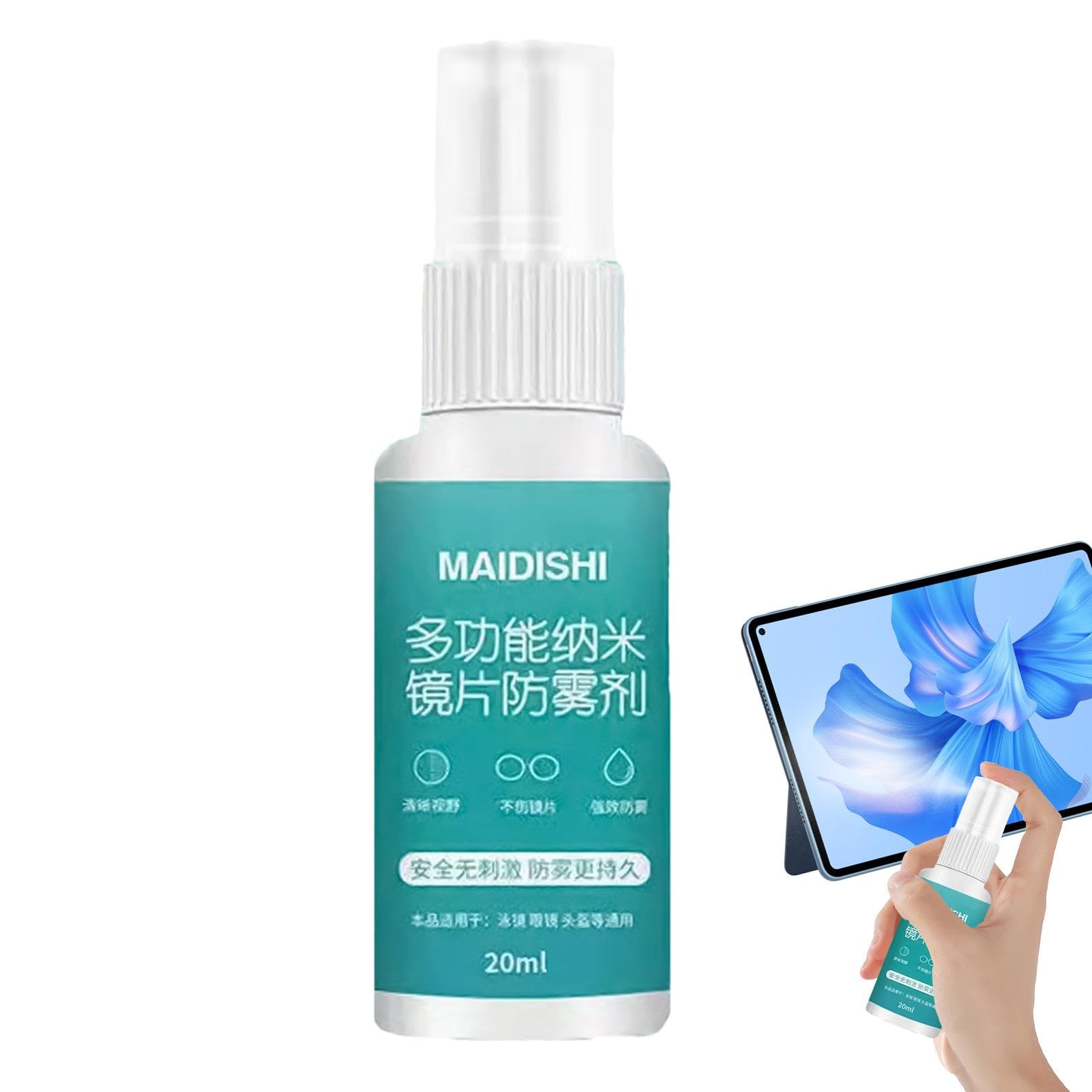 Anti Fog Spray for Swim Goggles & Eyeglasses - 20ml Defogger Liquid Prevents Fogging on Mirrors, Sunglasses & Ski Goggles | Perfect for Swimming, Skiing & Everyday Use