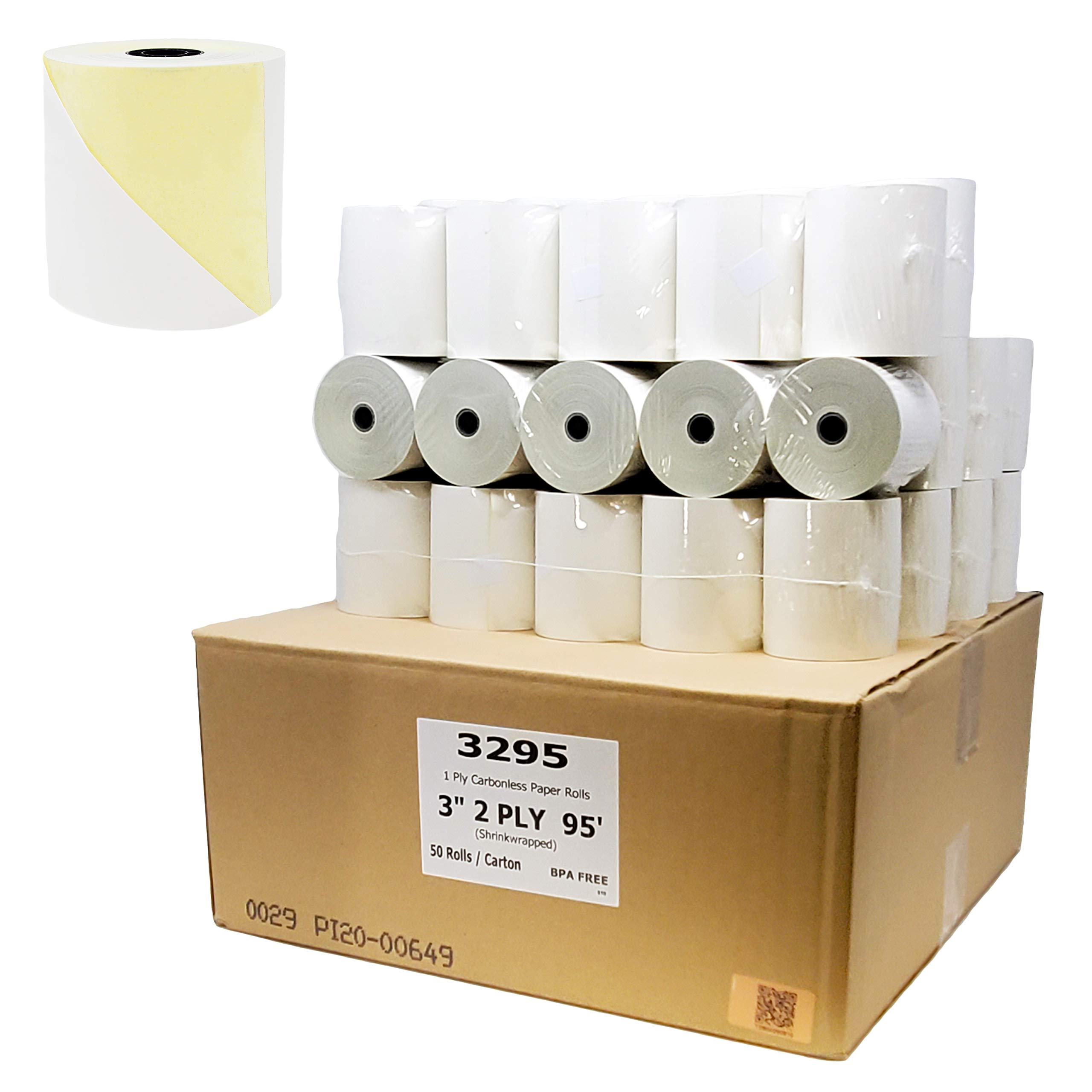2-Ply Carbonless Paper Rolls (100 Rolls) - 3