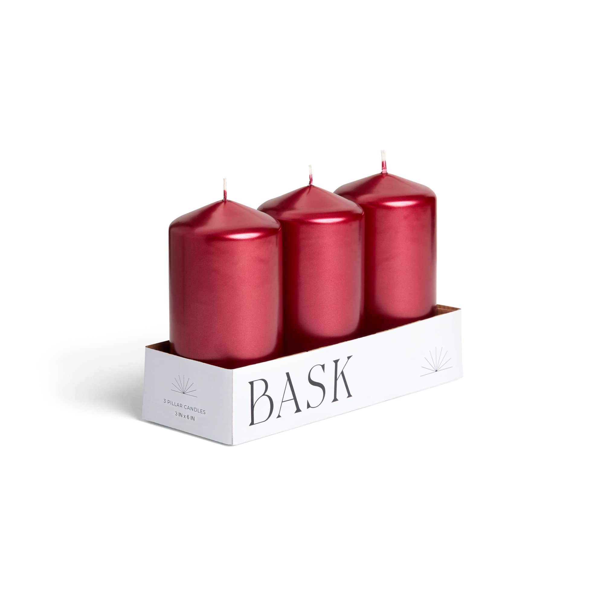 Metallic Cone Pillar Candles Set of 3 - 6