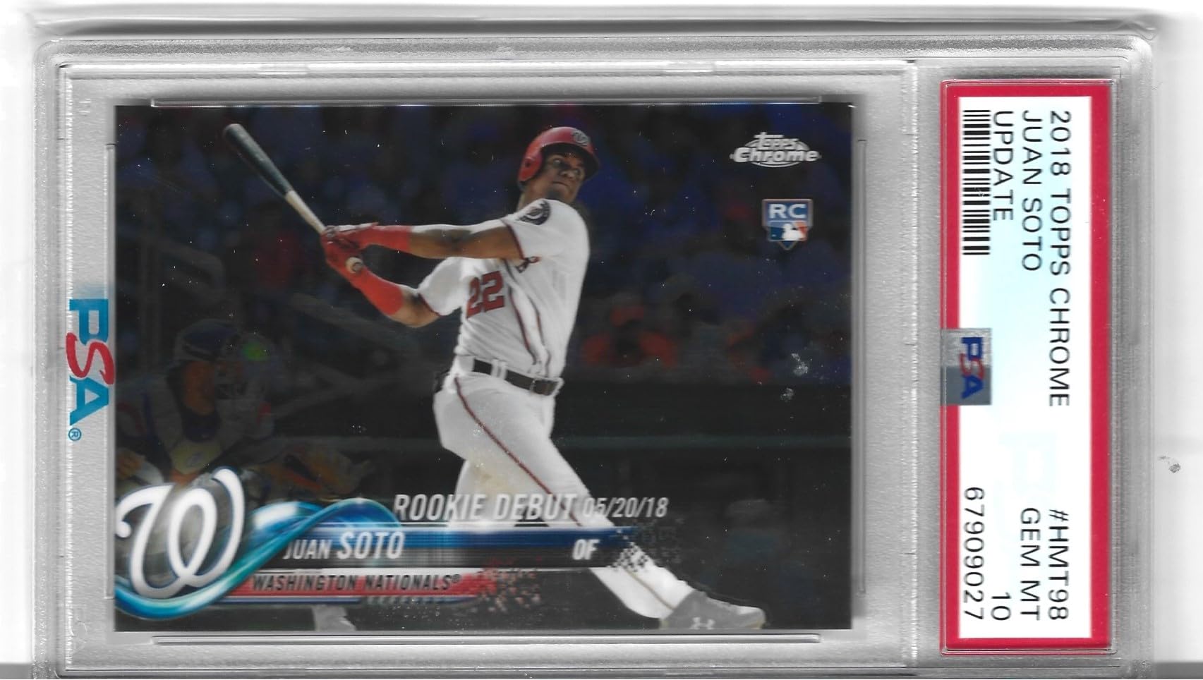 PSA 10 Juan Soto 2018 Topps Chrome Update Rookie Card - Superstar Outfielder Slugger Rookie Debut - Baseball Trading Card for Collectors & Investors - Perfect for Display, Gifts, and Sports Memorabilia Collections
