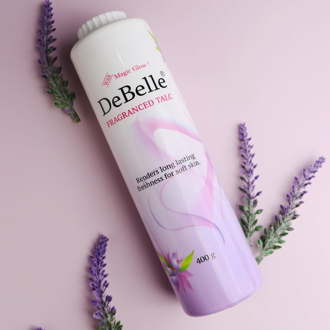 DeBelle Fragranced Face and Body Talc Powder - 2 Pack (400G Each) | Lavender Scented Talcum Powder for Men & Women | Softening & Refreshing for Daily Skincare & Body Care