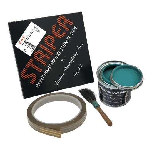 Automotive Pinstriping Kit with Stencil, Brush & Paint - DIY Car & Truck Customization | Striper F-43 | 1/32