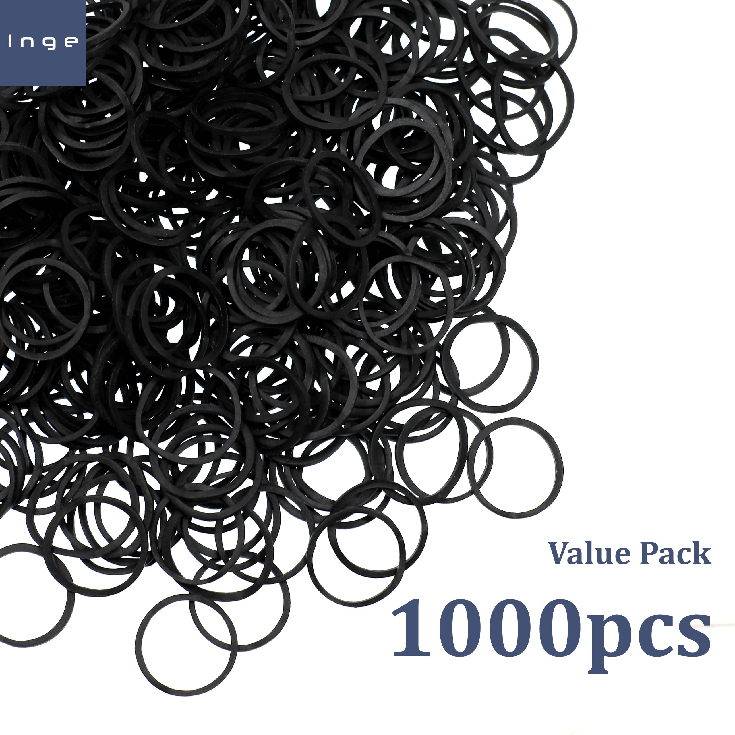 1000 PCS Black Elastic Hair Ties for Women & Girls | No-Slip Hair Bands for Ponytails, Braids & Buns | Soft & Durable for Daily Use, Workouts & Travel
